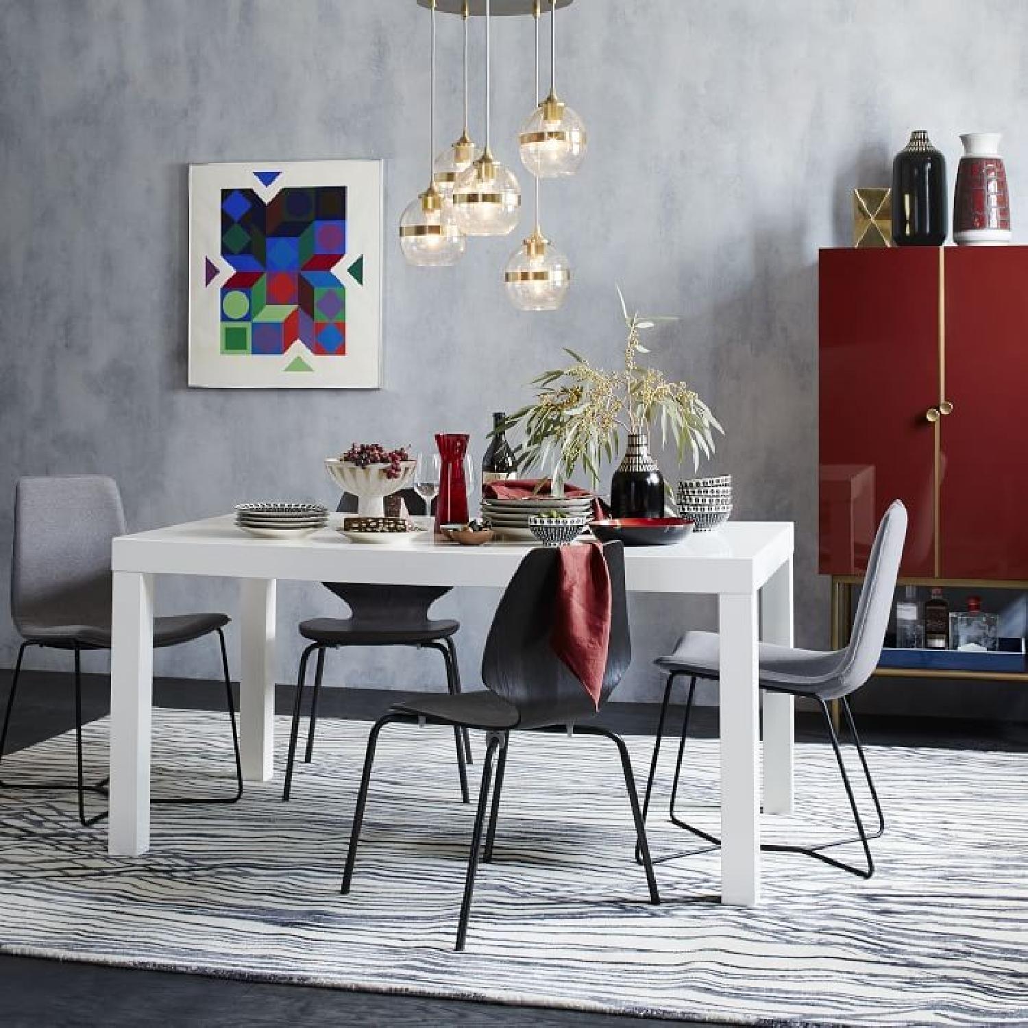 West Elm Parsons White Lacquer Dining Table - image-2