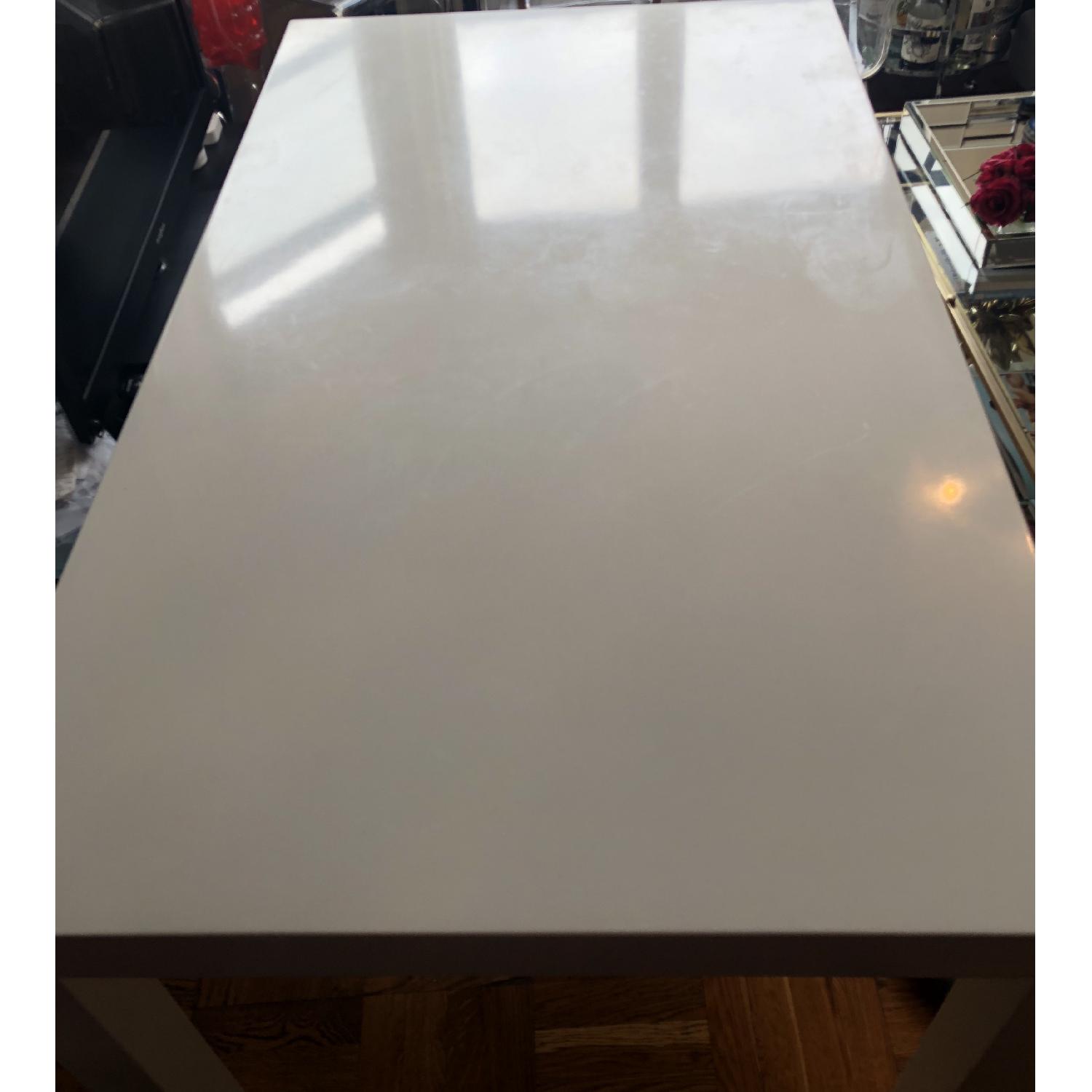 West Elm Parsons White Lacquer Dining Table - image-3
