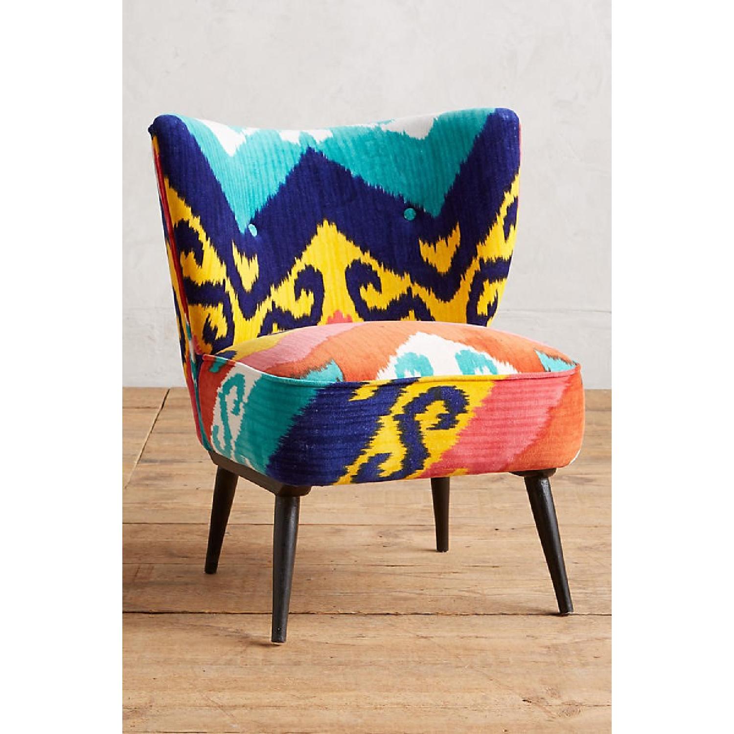 Anthropologie Bold Colored Velvet Ikat Chairs - image-4