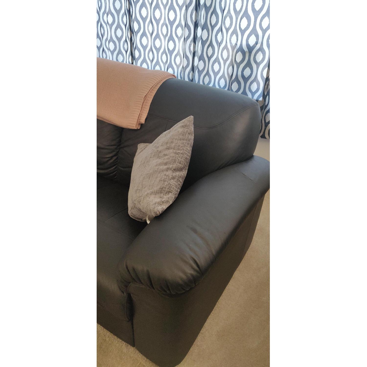 Ikea Timfors Black Leather Sofa - image-2