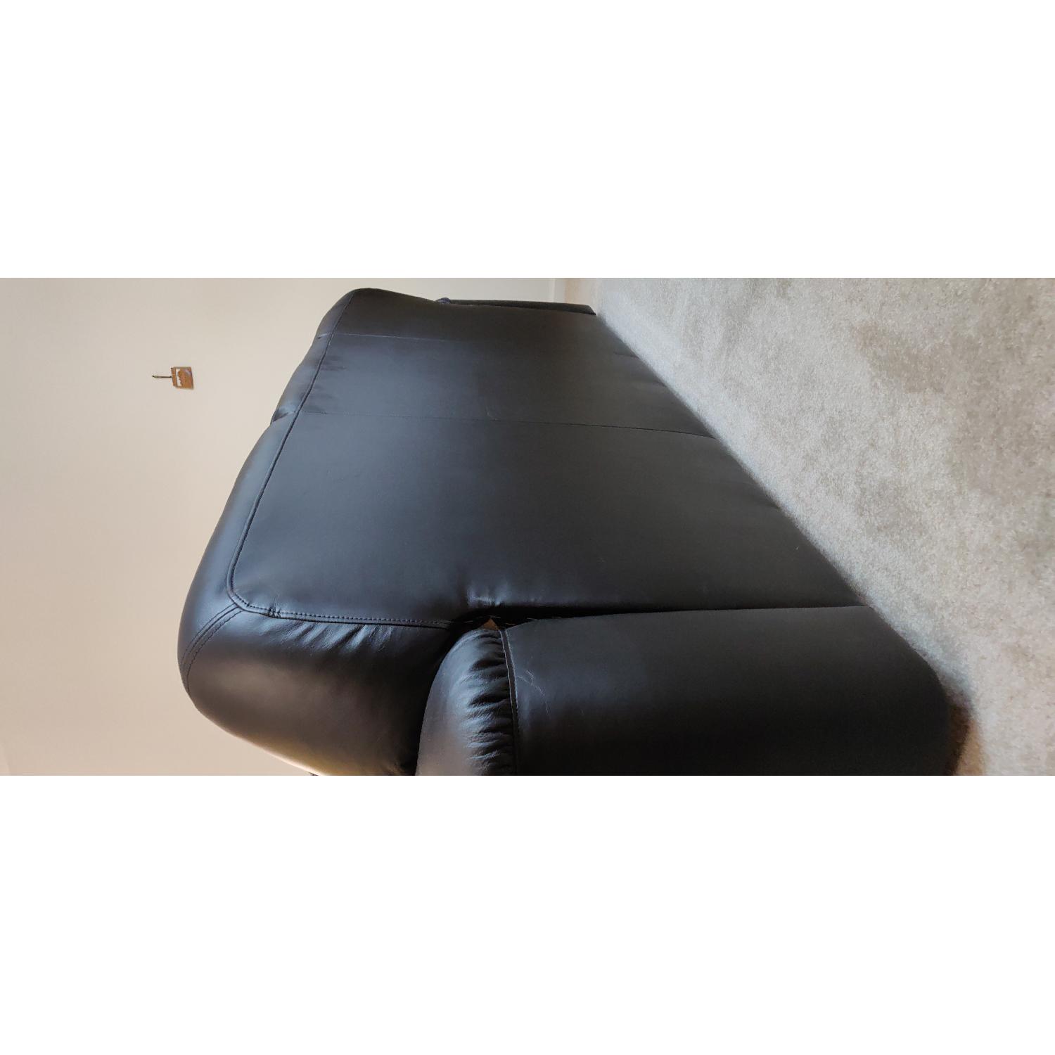Ikea Timfors Black Leather Sofa - image-5