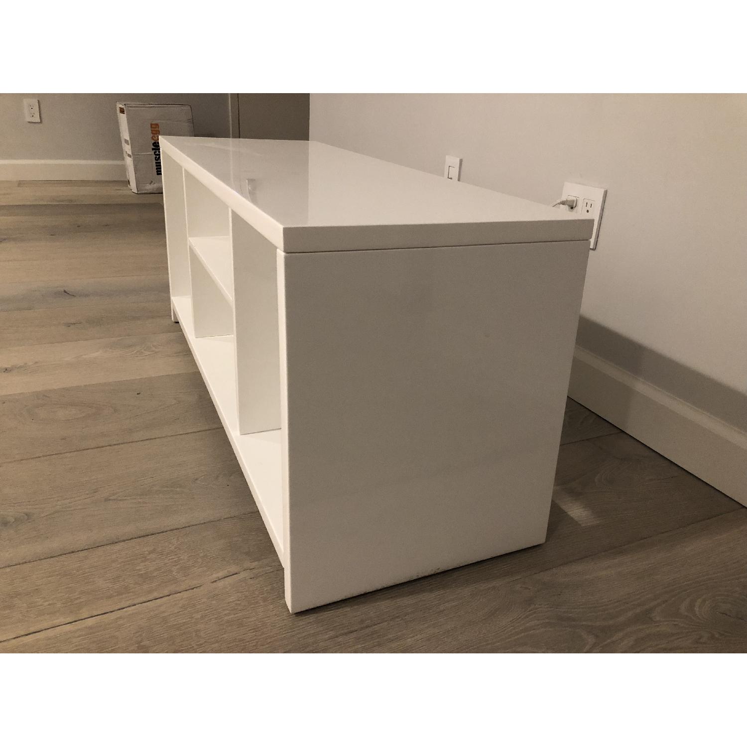 CB2 White Lacquer Media Console/Shelf - image-2