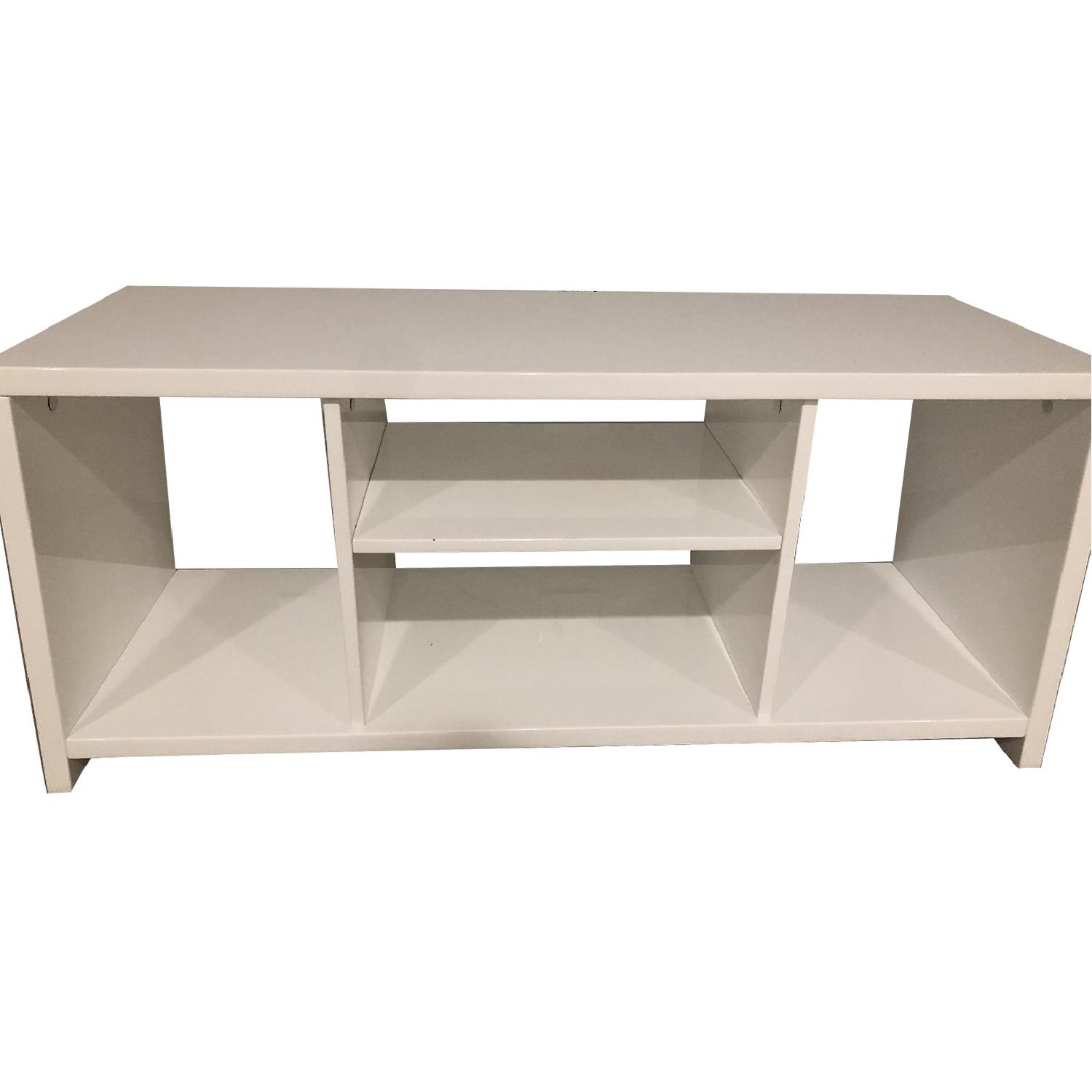 CB2 White Lacquer Media Console/Shelf - image-0