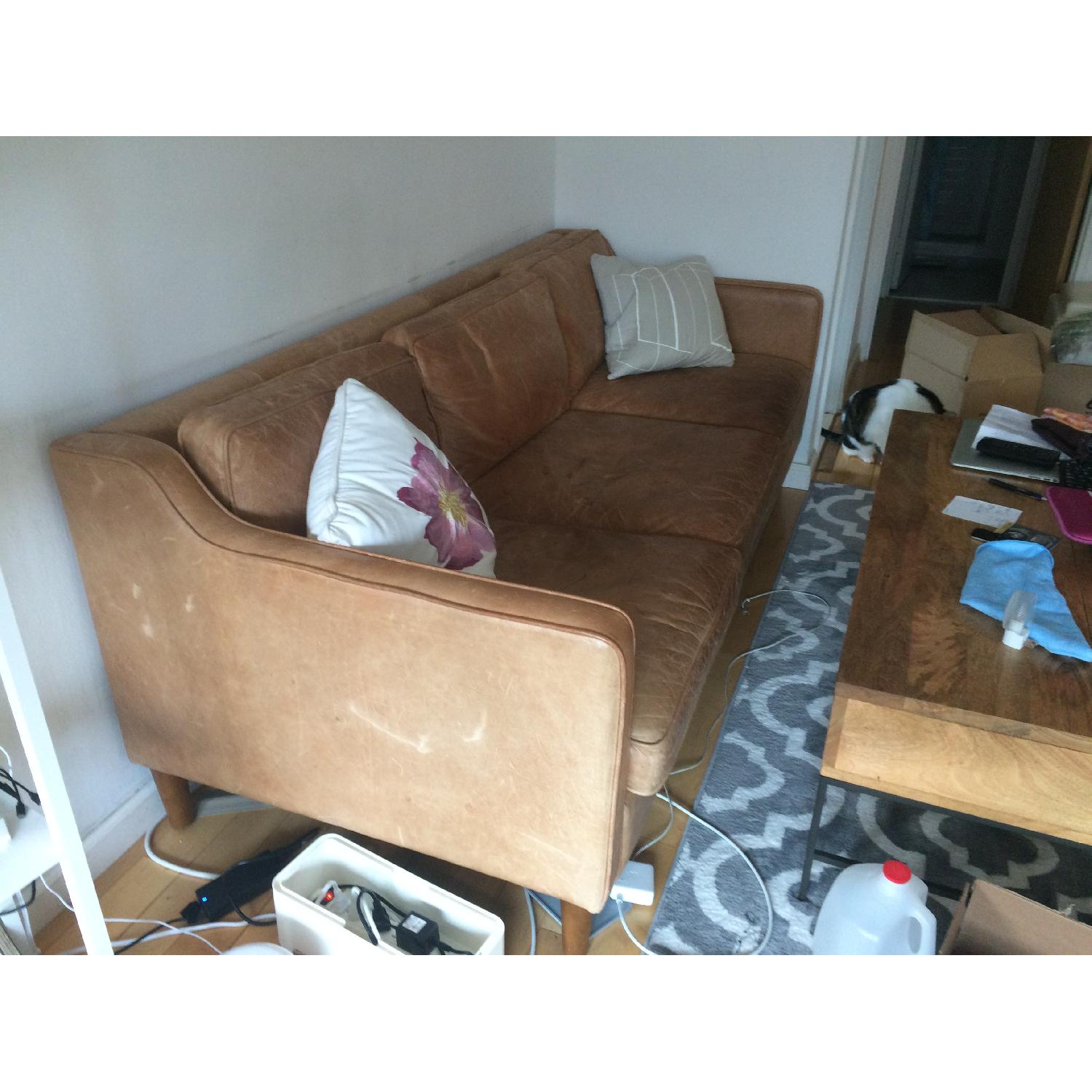 West Elm Hamilton Leather Sofa - image-8