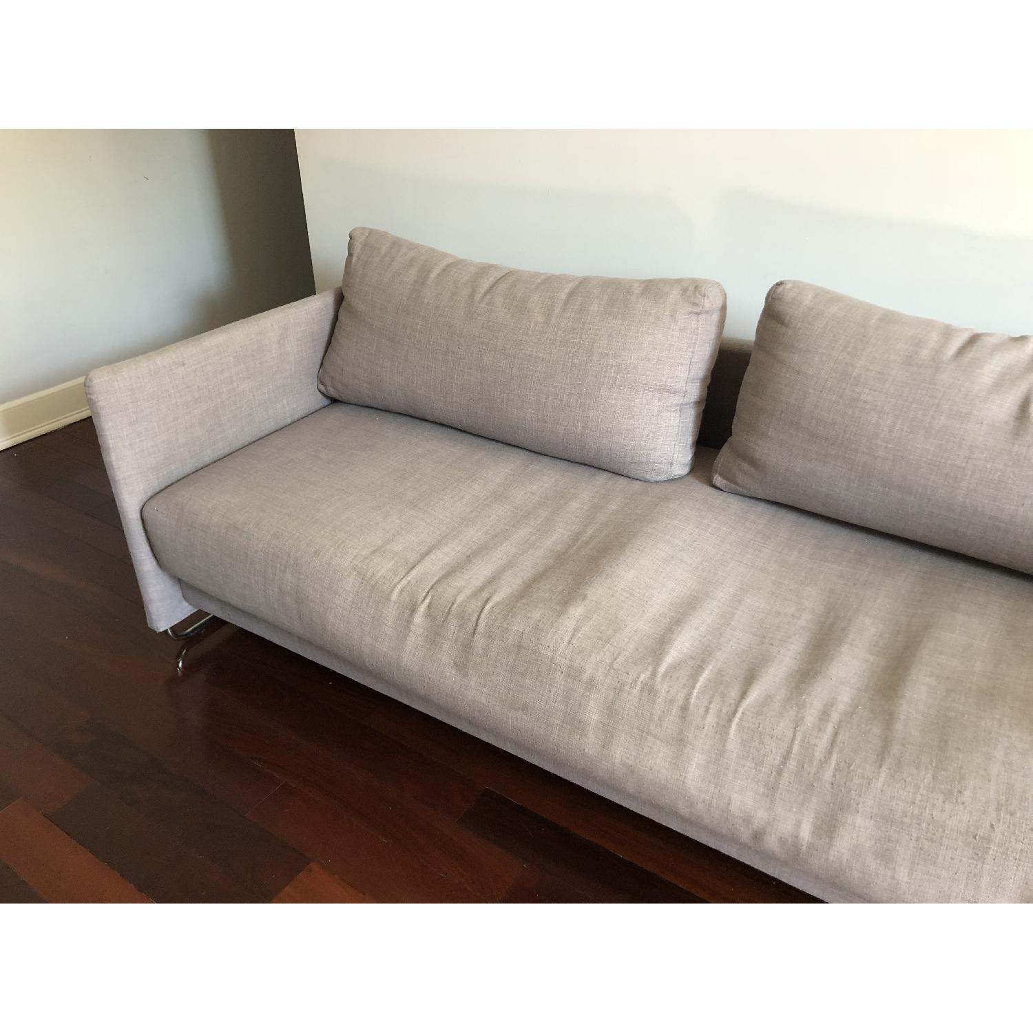 CB2 Tandom Microgrid Grey Sleeper Sofa - image-2