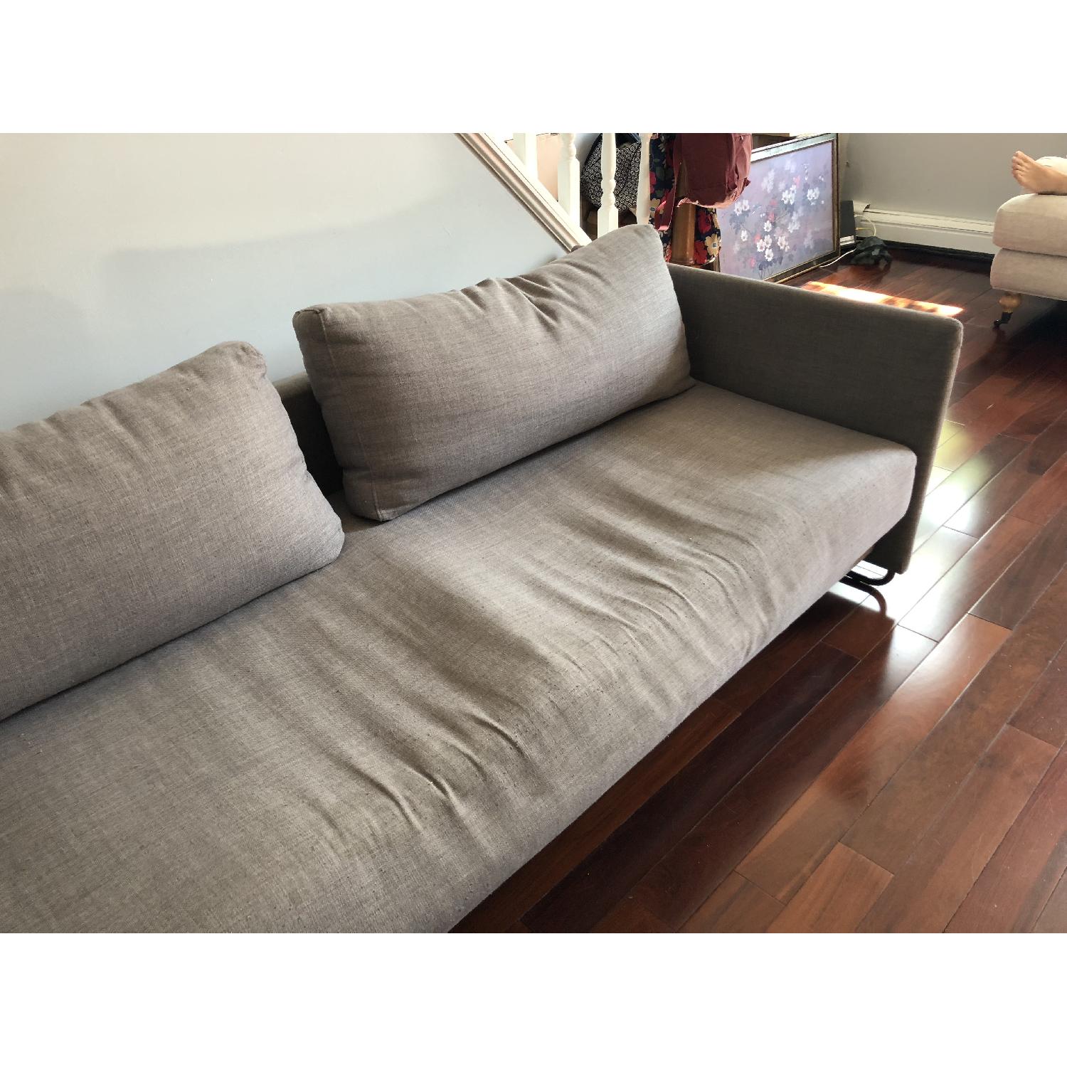 CB2 Tandom Microgrid Grey Sleeper Sofa - image-3