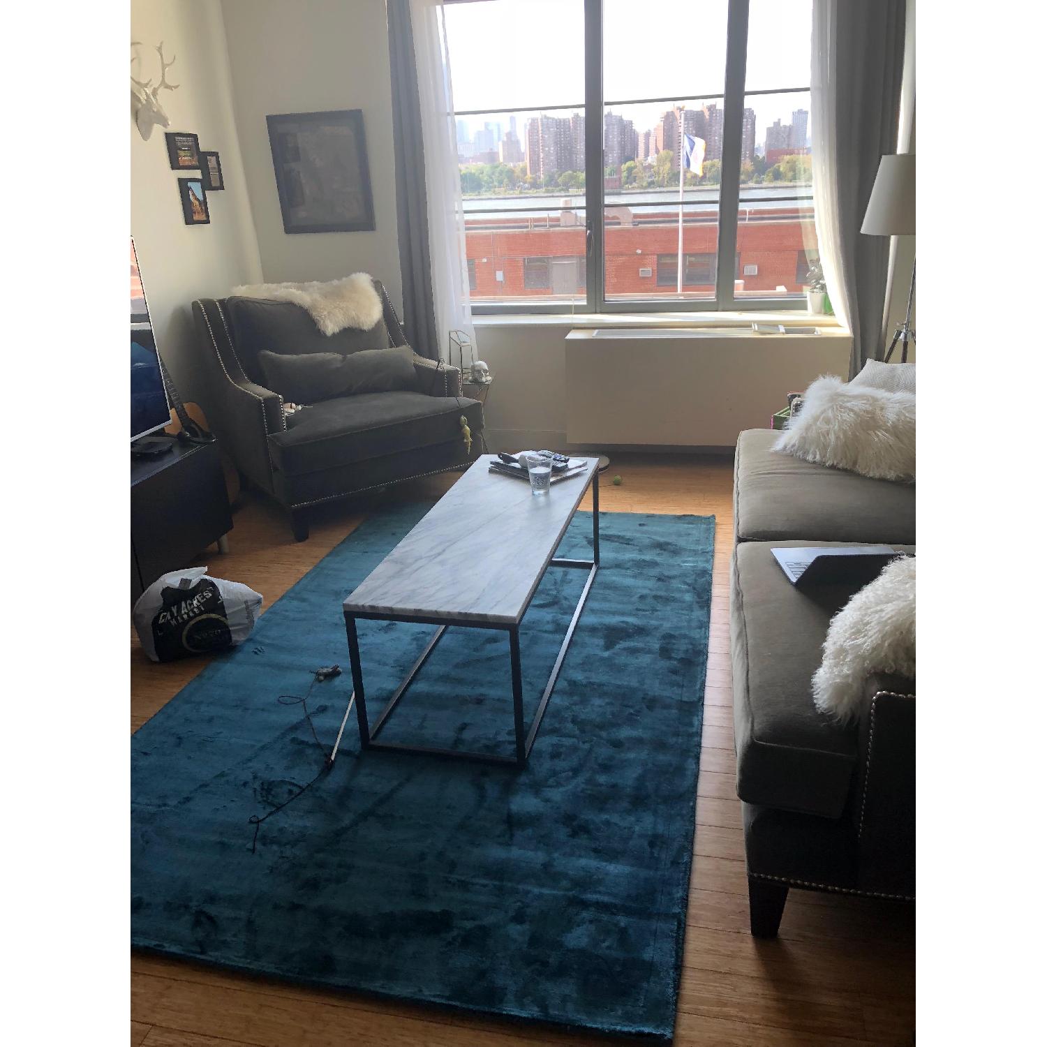 Z Gallerie Velvet Armchair in Dark Charcoal - image-4