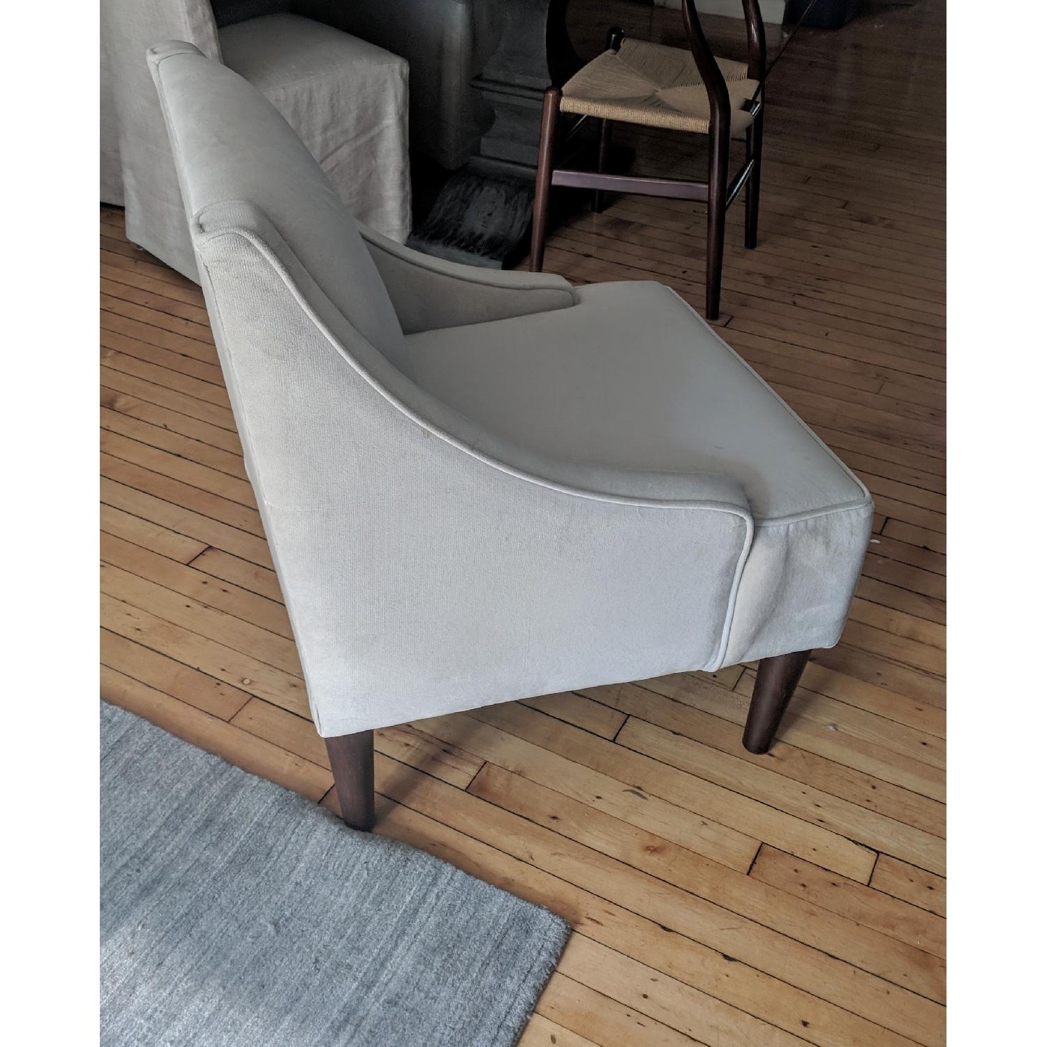 Grey Velvet Arm Chair AptDeco