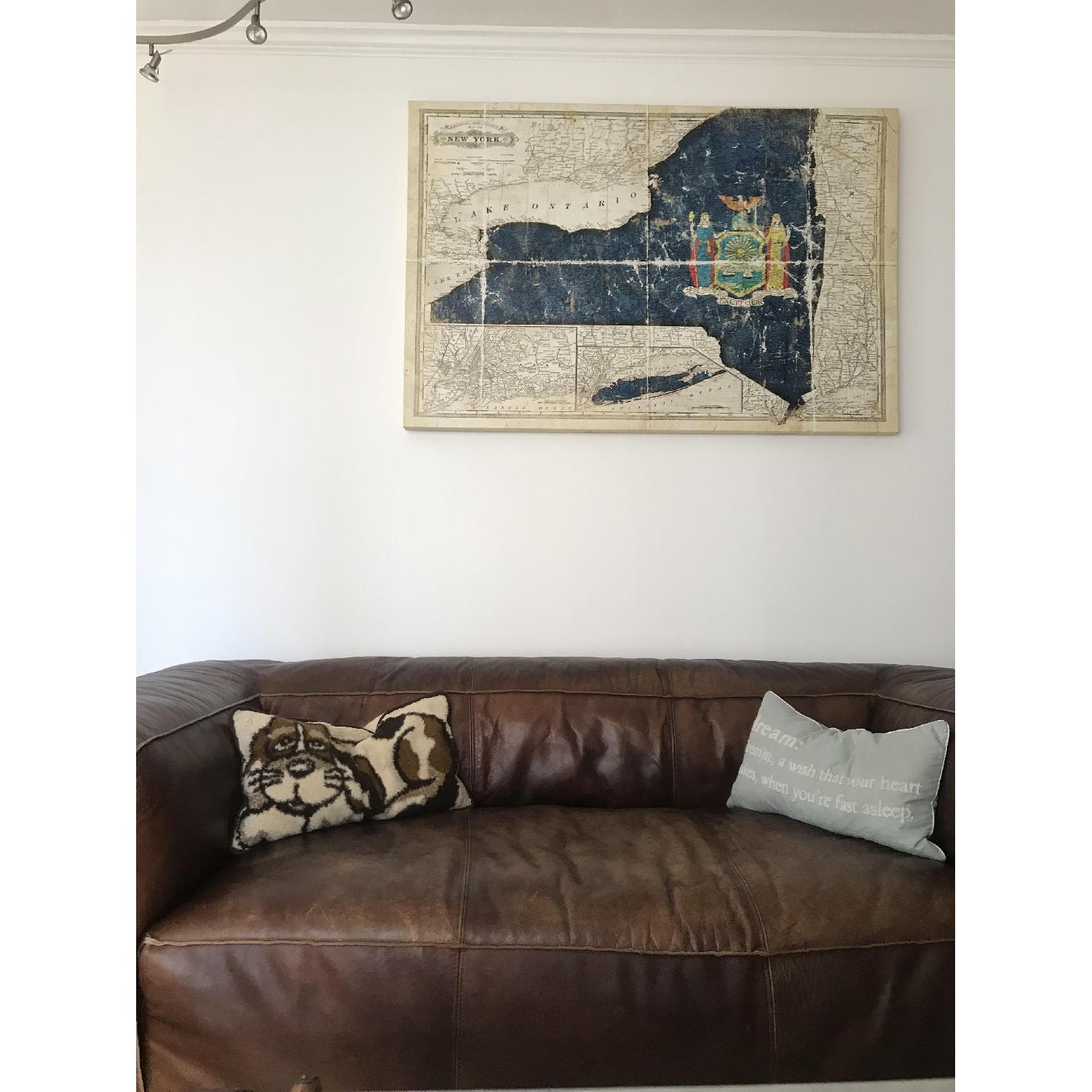 Brown Leather Chaise Sofa - image-3