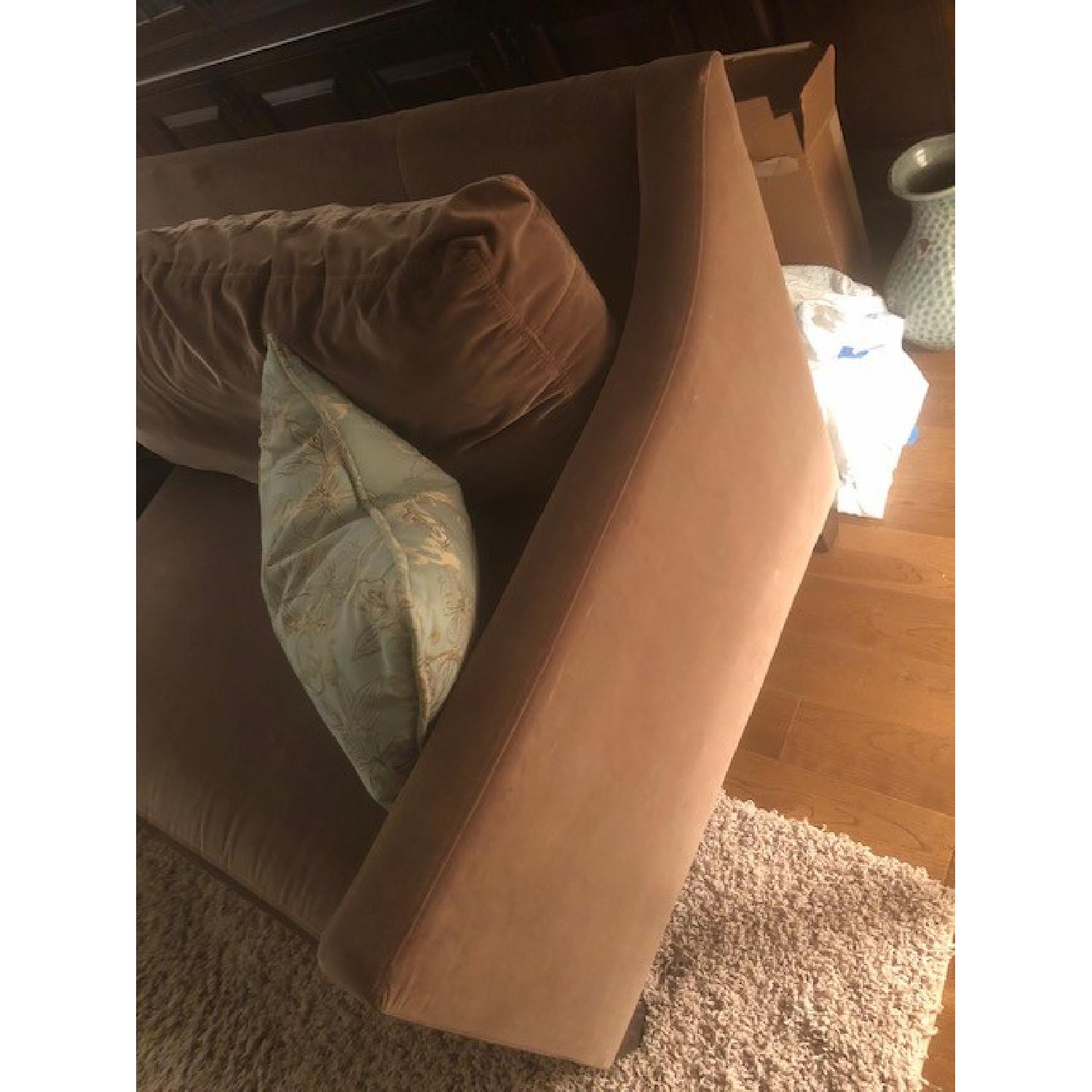 Ethan Allen Monterey Chocolate Brown Velour Sofa - image-3