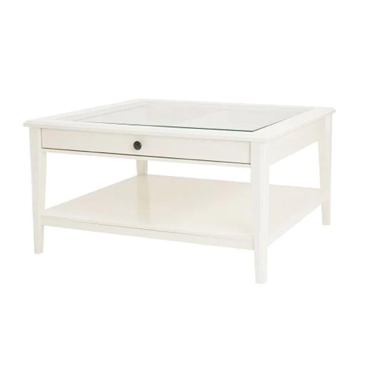 Ikea Liatorp Square Coffee Table w/ Glass Top AptDeco