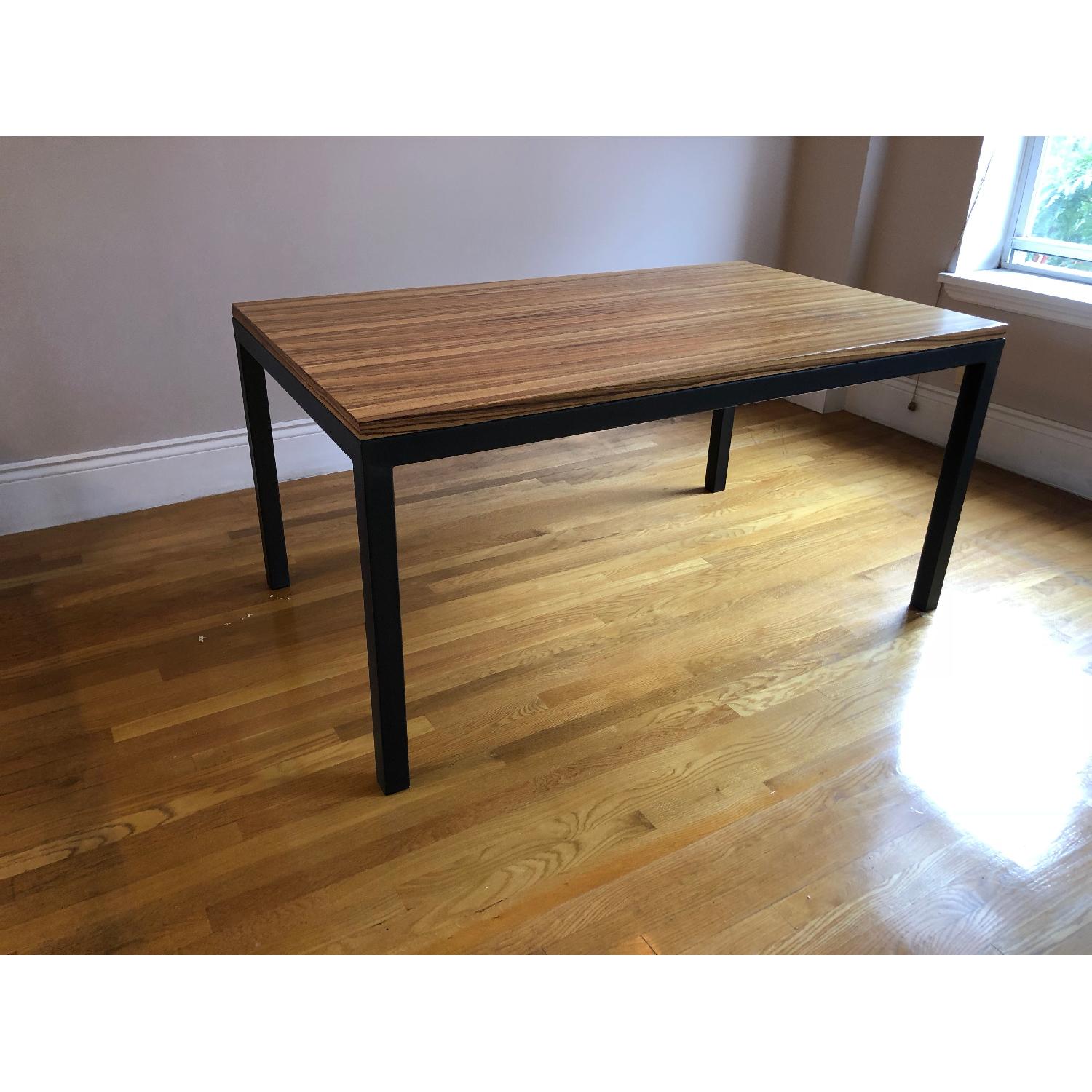 Room & Board Zebra Wood Top Table w/ Natural Steel Base - image-1