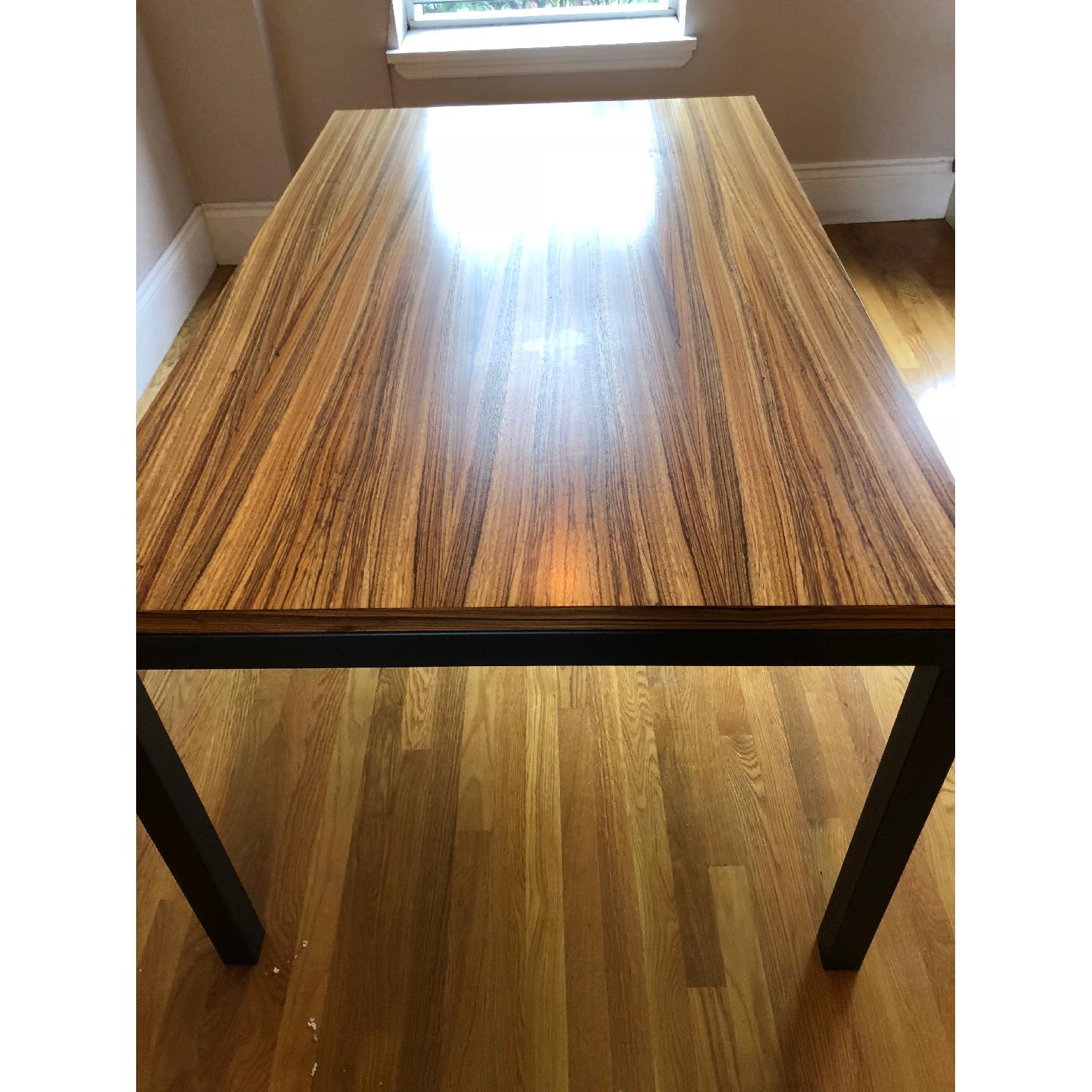 Room & Board Zebra Wood Top Table w/ Natural Steel Base - image-2