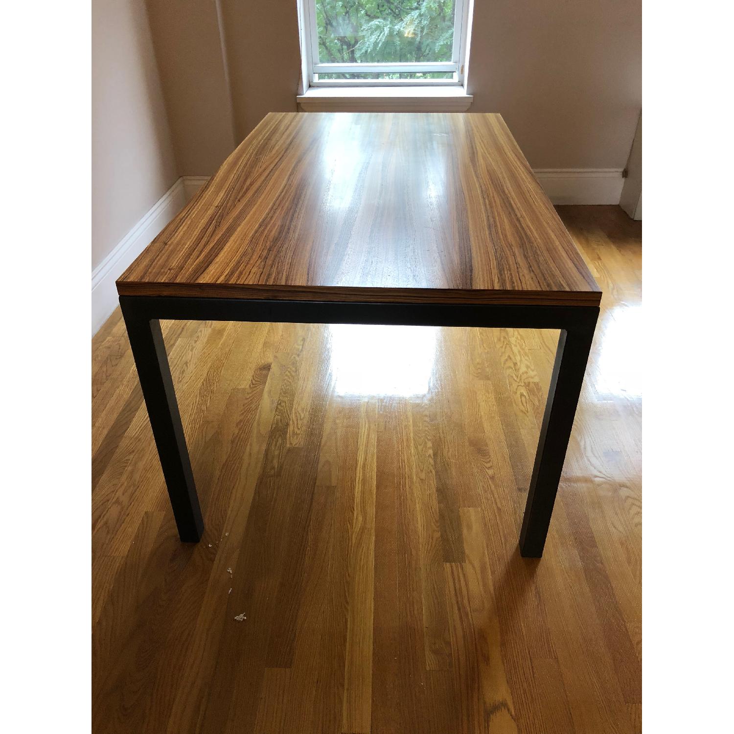 Room & Board Zebra Wood Top Table w/ Natural Steel Base - image-3