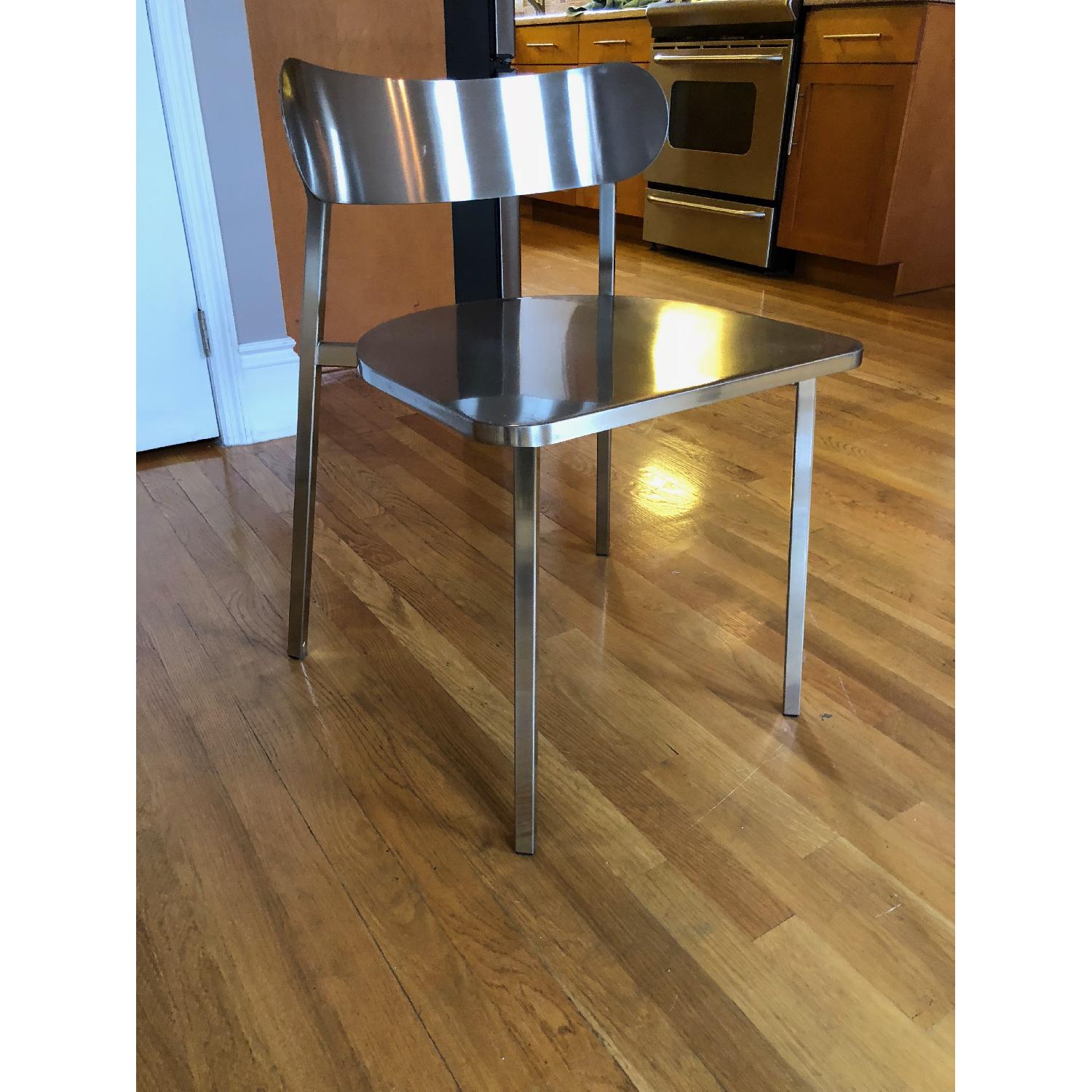 CB2 Fleet Brushed Nickel Dining Chairs - image-2