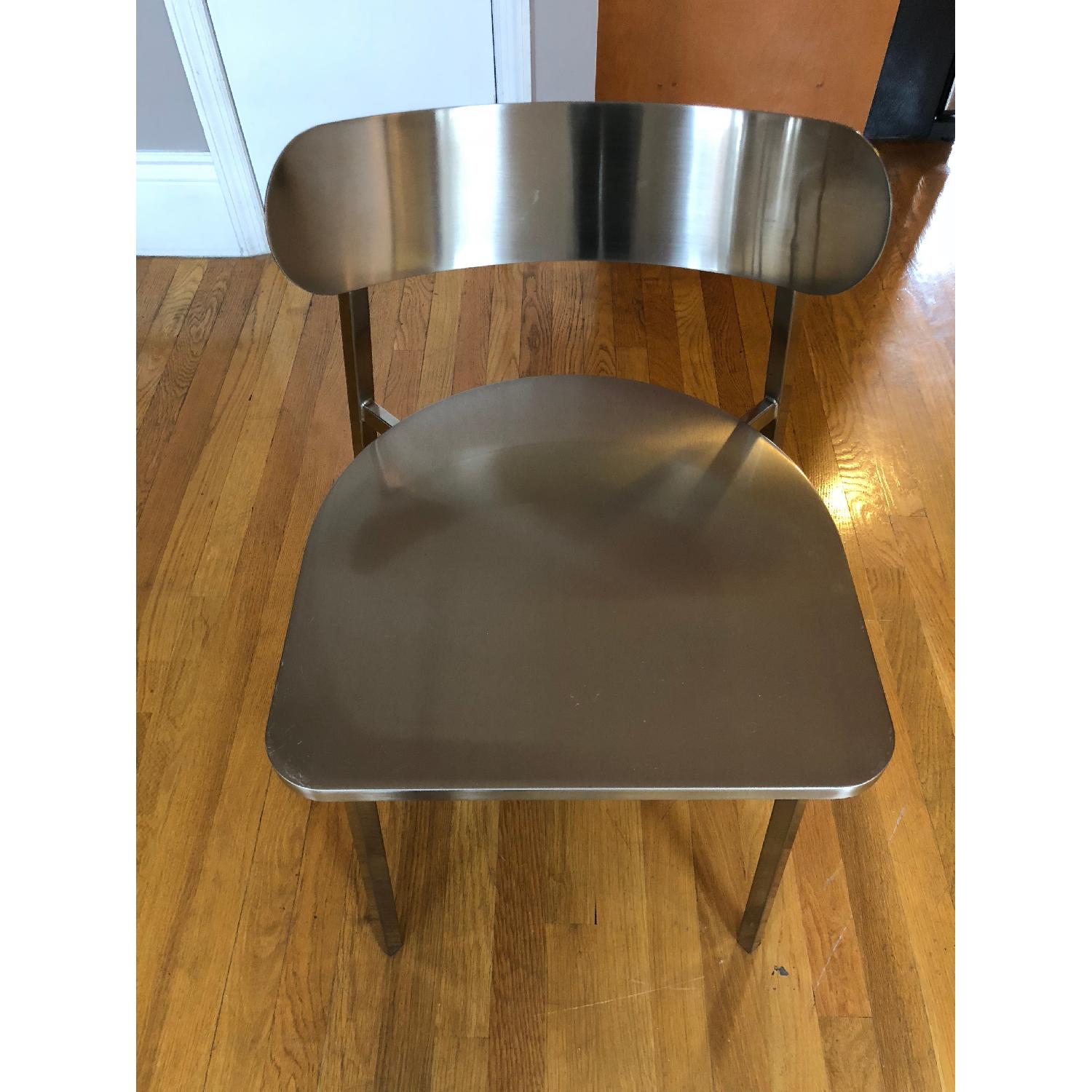 CB2 Fleet Brushed Nickel Dining Chairs - image-3