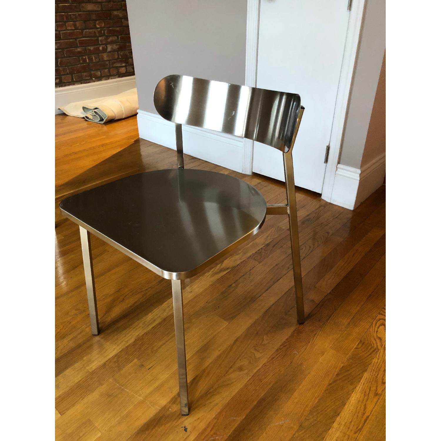 CB2 Fleet Brushed Nickel Dining Chairs - image-4