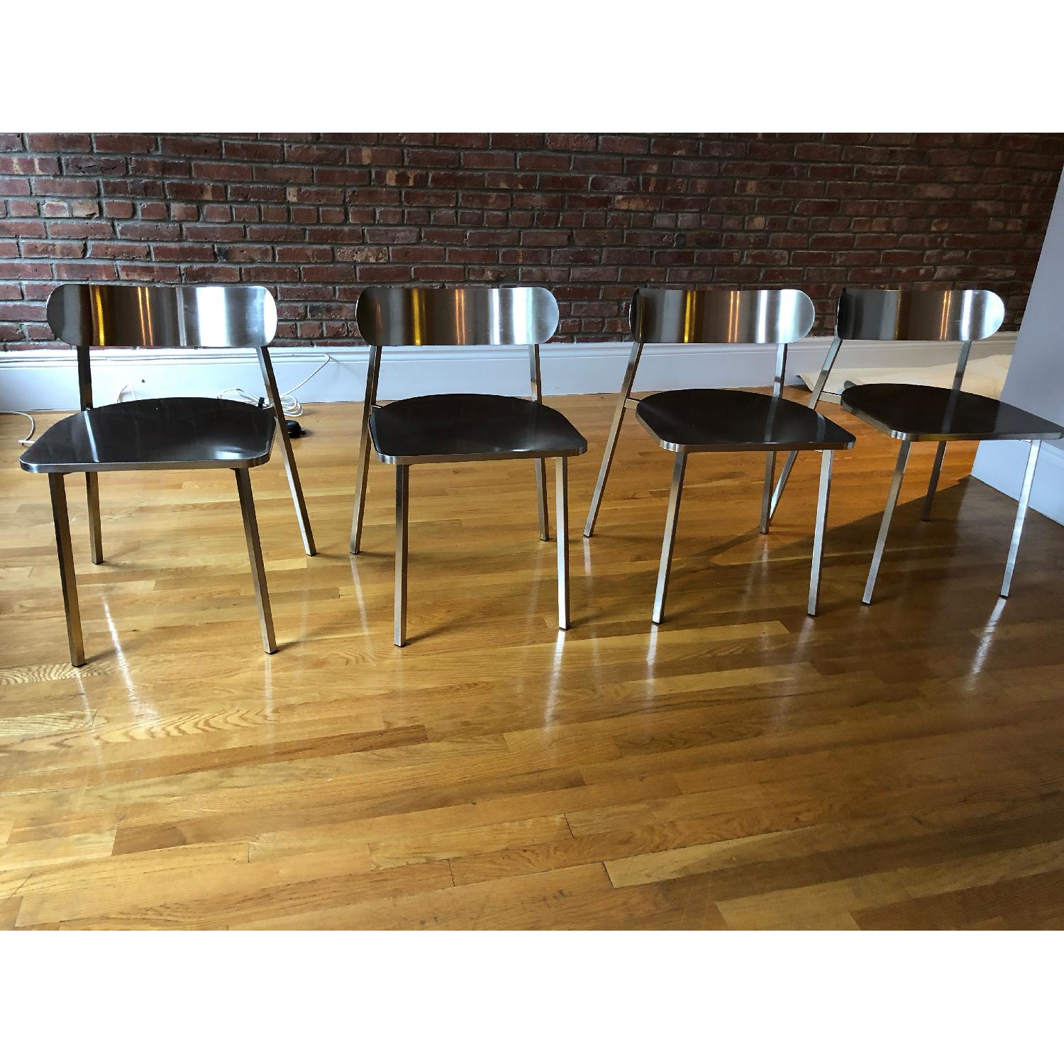 CB2 Fleet Brushed Nickel Dining Chairs - image-5