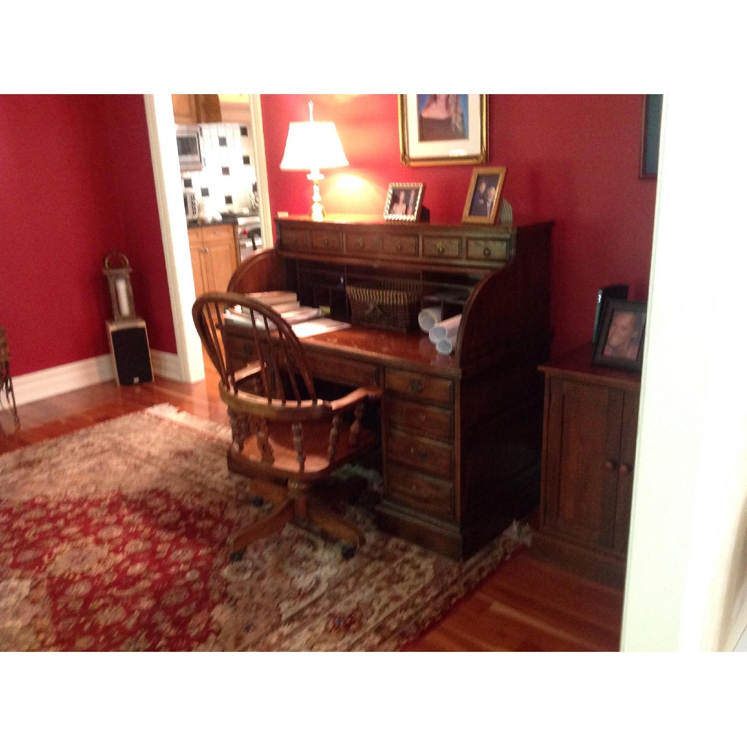 Ethan Allen Farrell Roll Top Desk & Chair - image-2