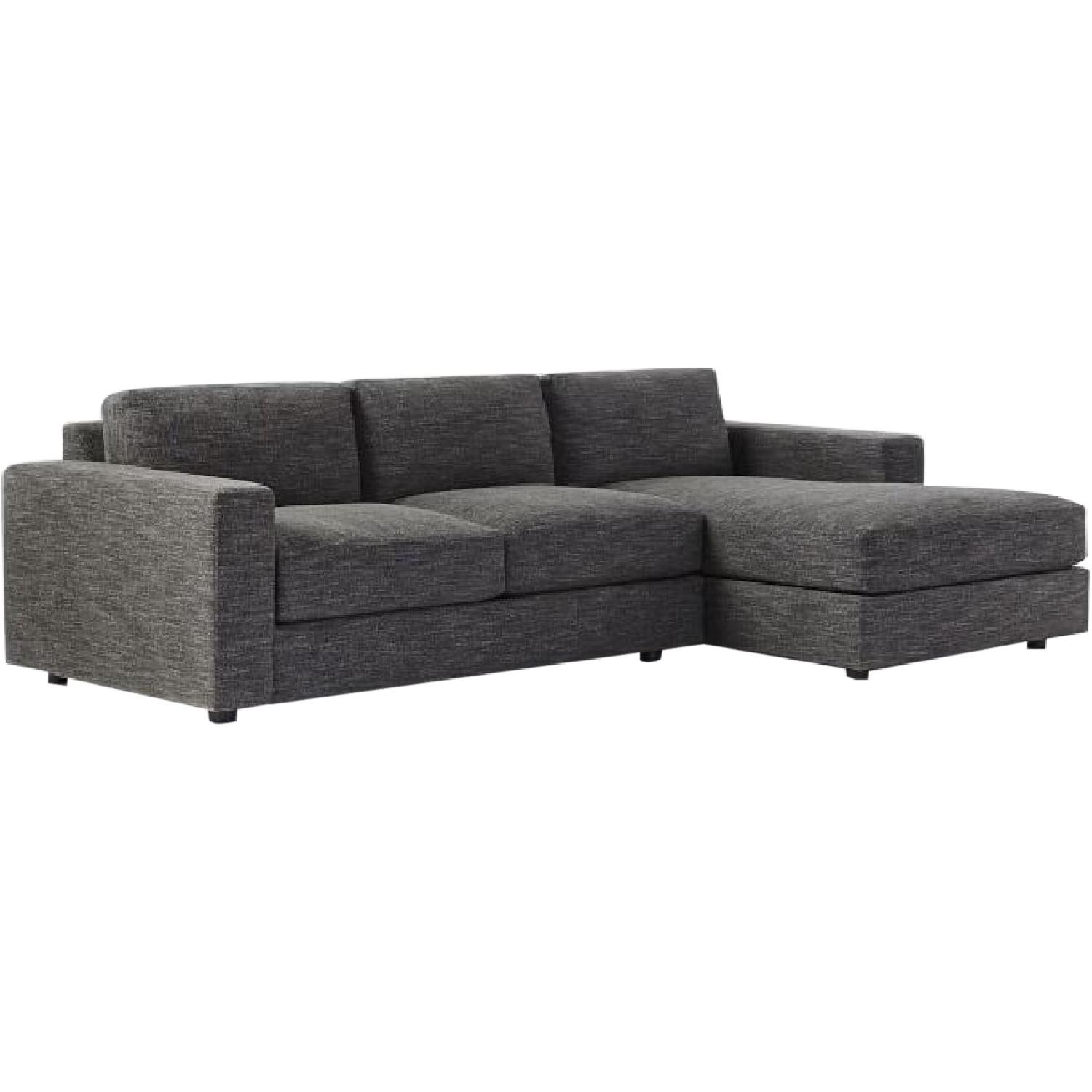 West Elm Urban Right Arm Chaise Sectional Sofa - image-0