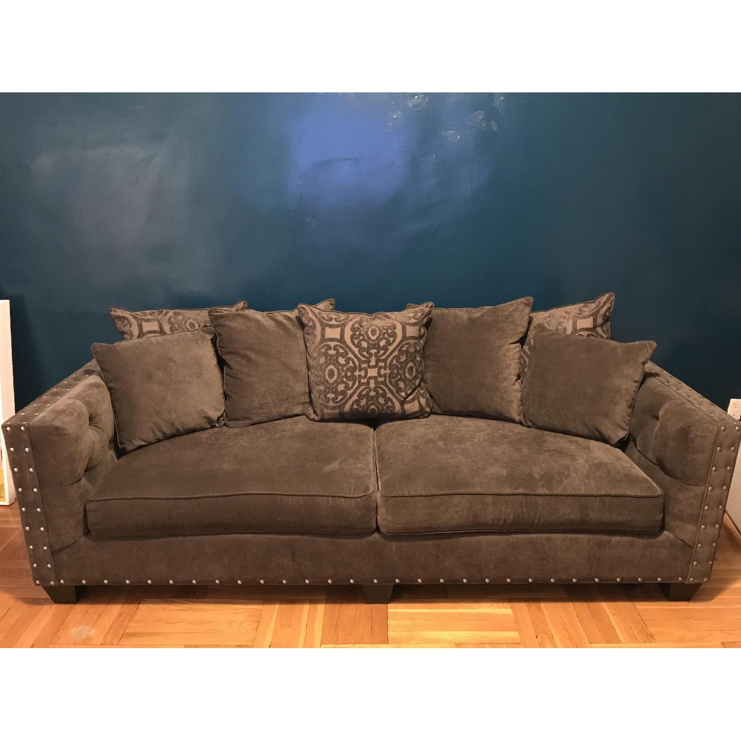 Raymour & Flanigan Cindy Crawford Calista Microfiber Sofa - image-1