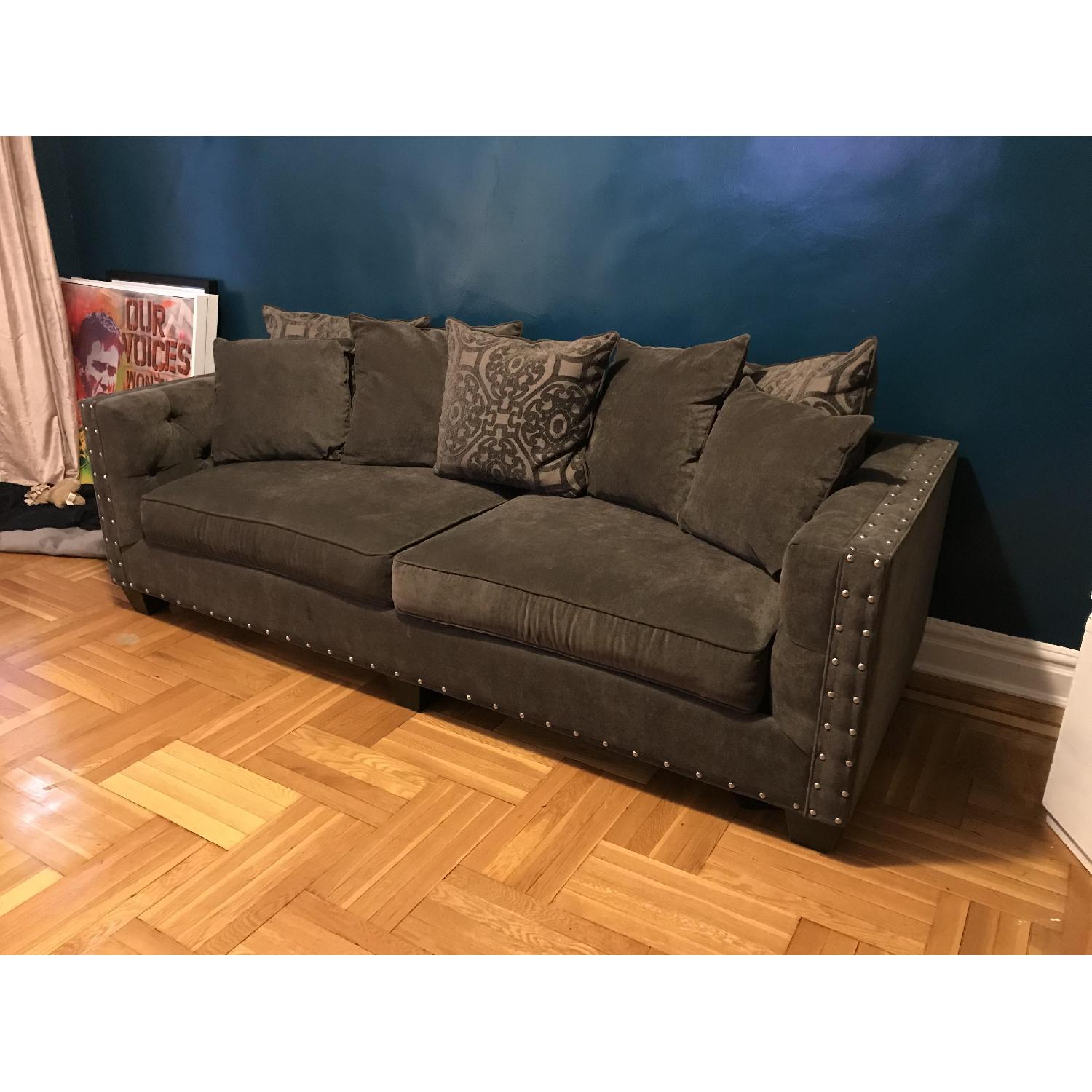 Raymour & Flanigan Cindy Crawford Calista Microfiber Sofa - image-2