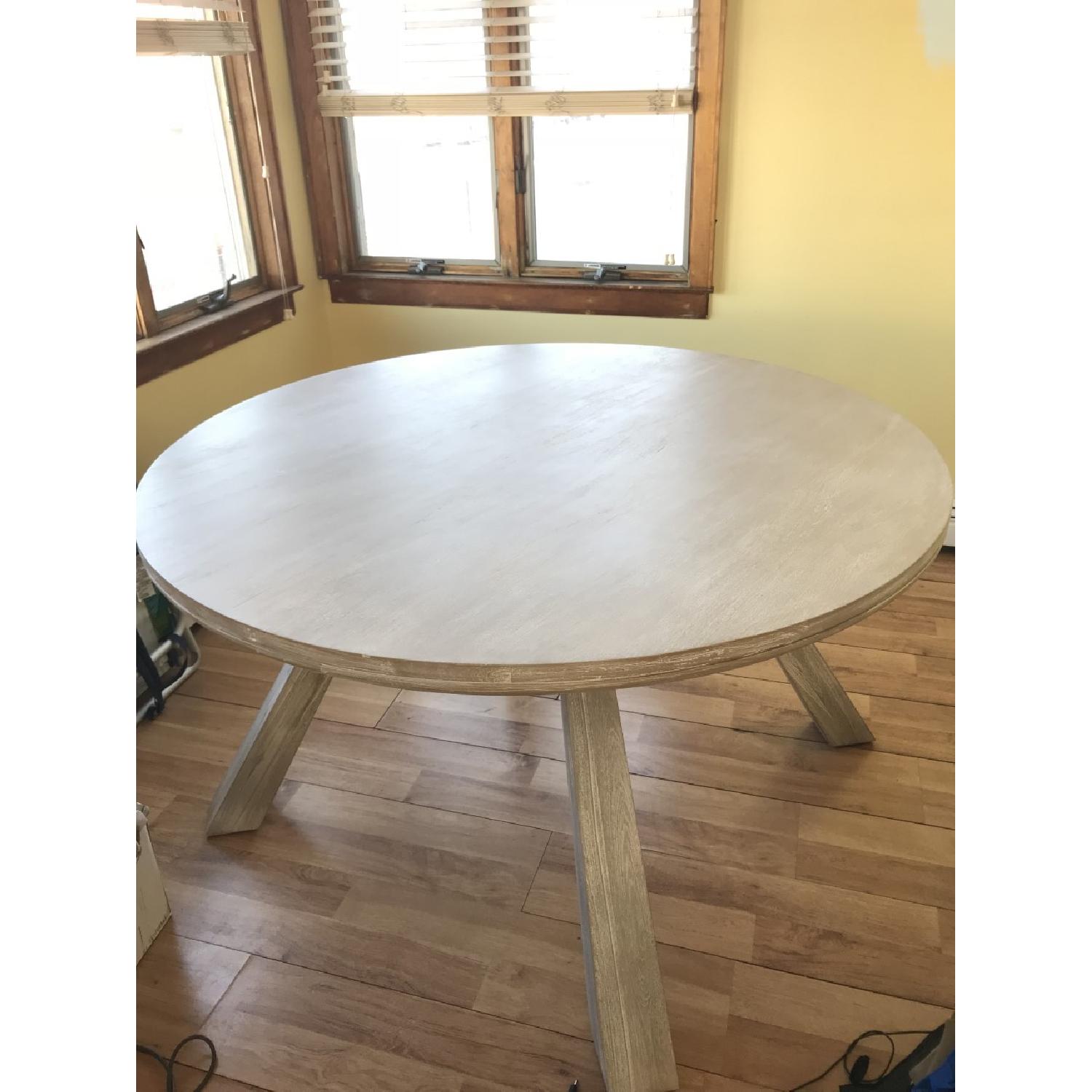 Zuo Whitewashed/Gray Acacia Wood Round Dining Table - image-2