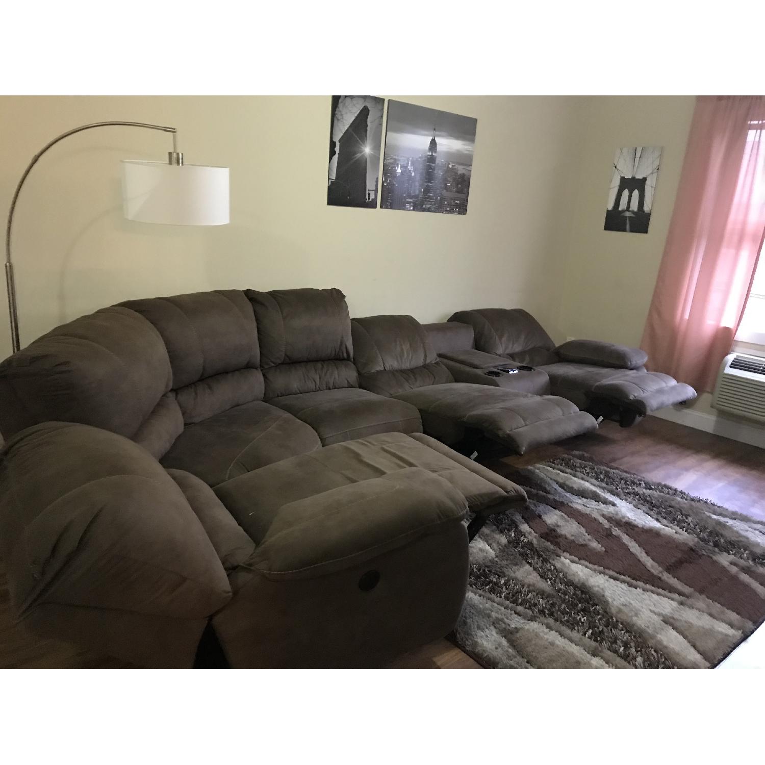 Raymour & Flanigan Power Reclining Sectional Sofa - image-4