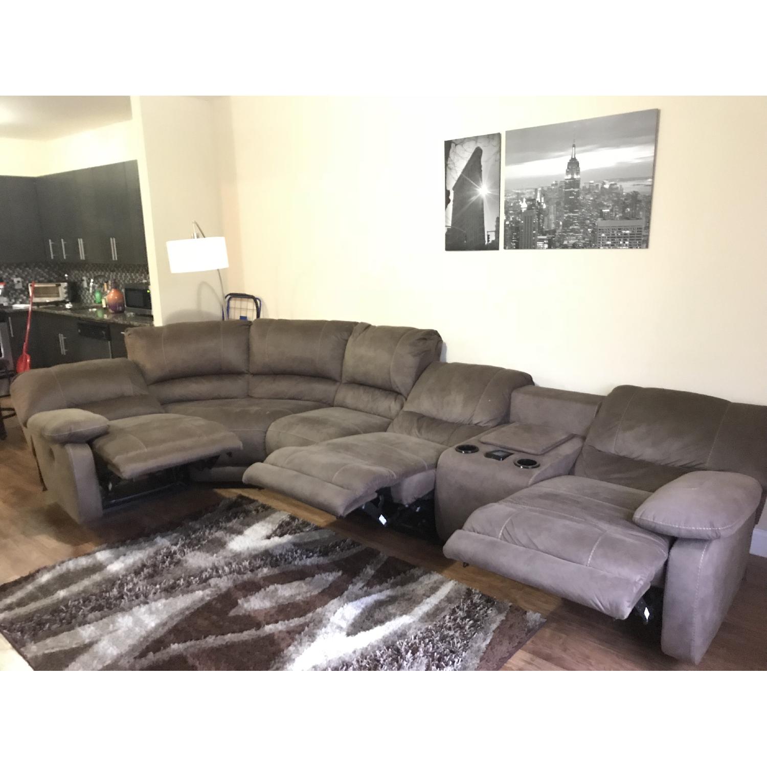 Raymour & Flanigan Power Reclining Sectional Sofa - image-5