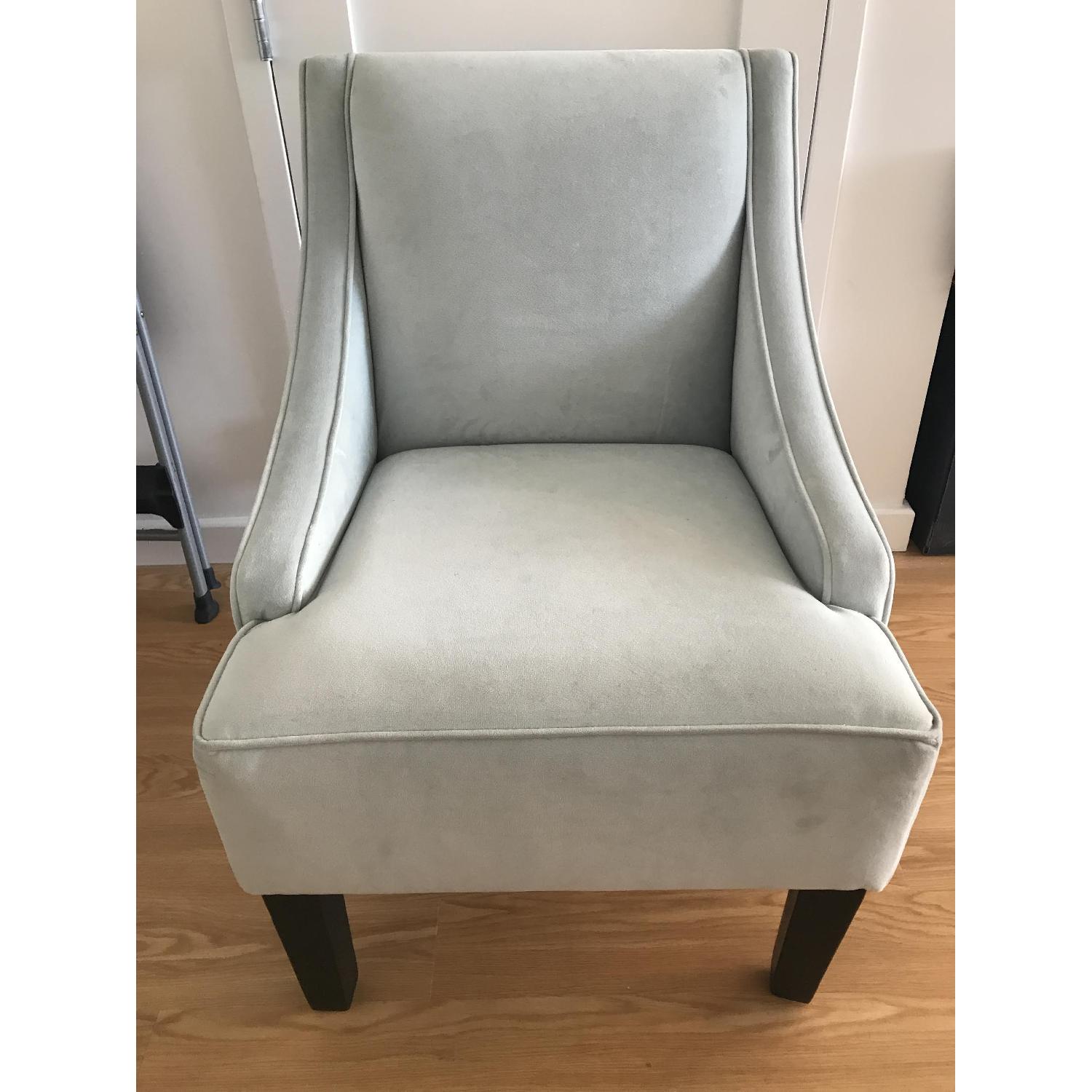 Skyline Furniture Light Blue Velvet Armchair - image-1