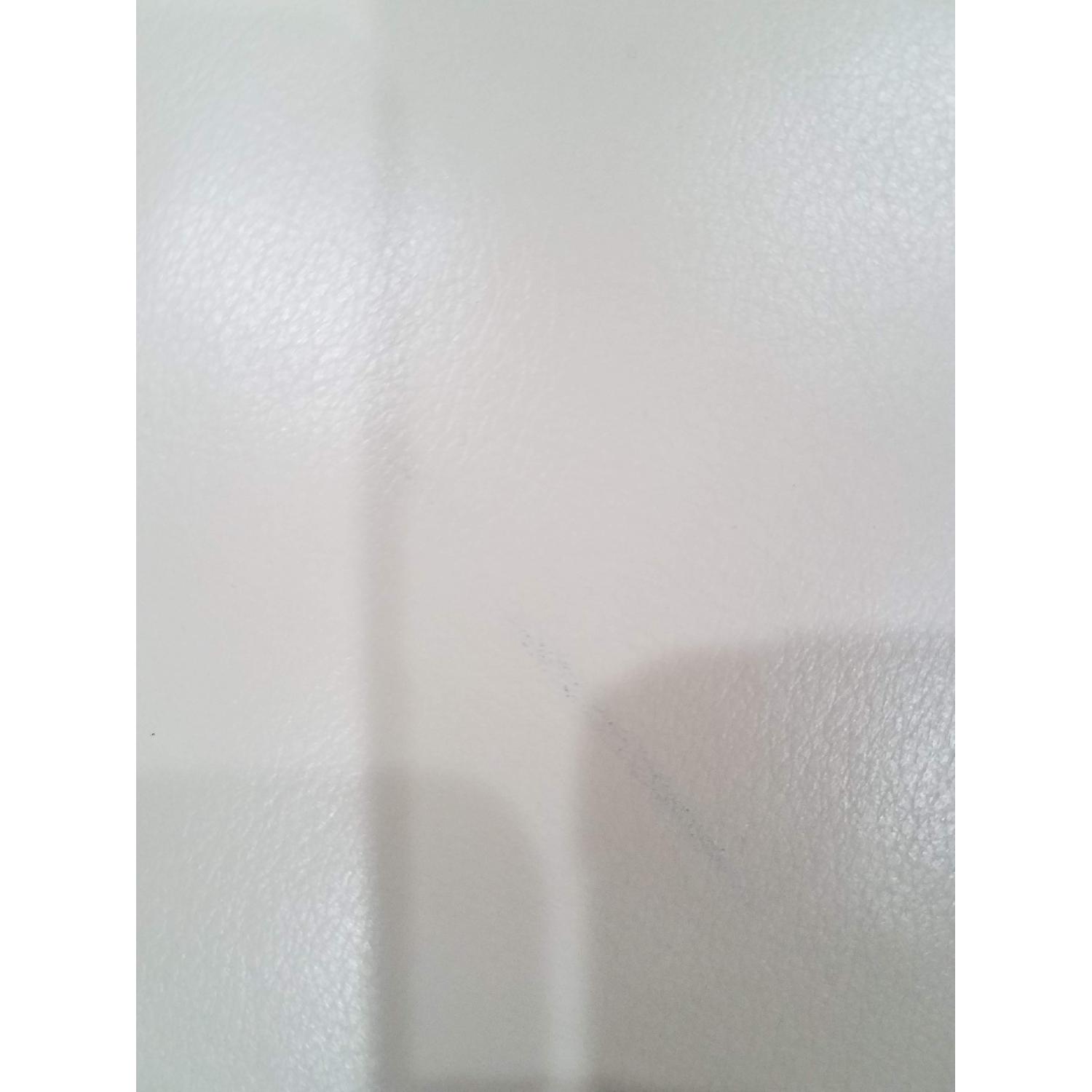 Off White Leather Arm Chair - image-9