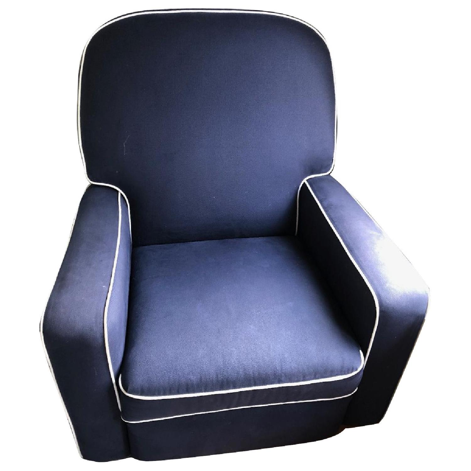 Swivel Glider Navy Blue Recliner AptDeco