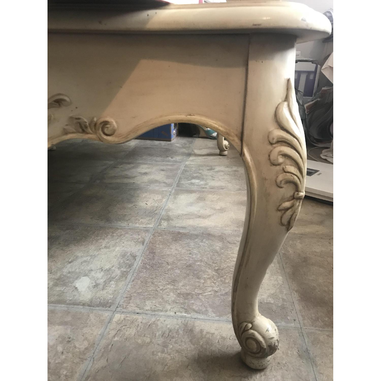 Ethan Allen Ivory Legacy French Country Glass Coffee Table - image-2