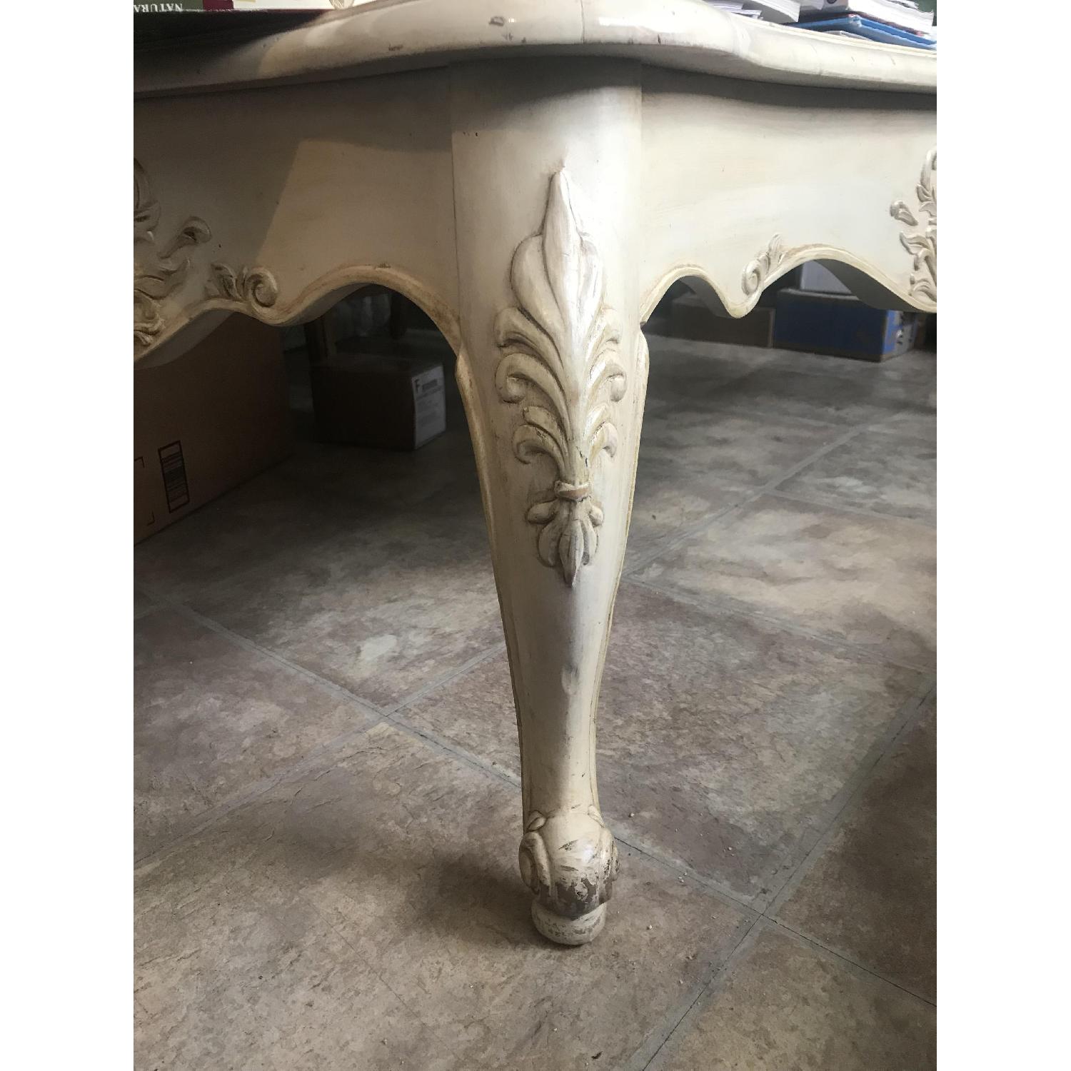 Ethan Allen Ivory Legacy French Country Glass Coffee Table - image-3