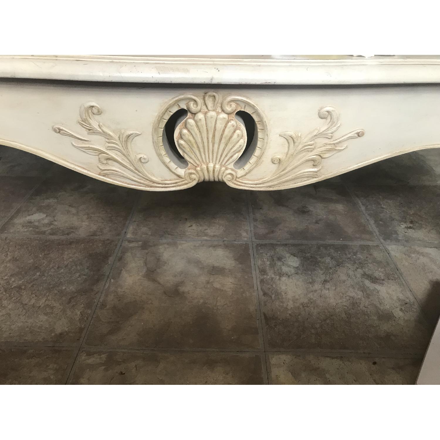 Ethan Allen Ivory Legacy French Country Glass Coffee Table - image-4