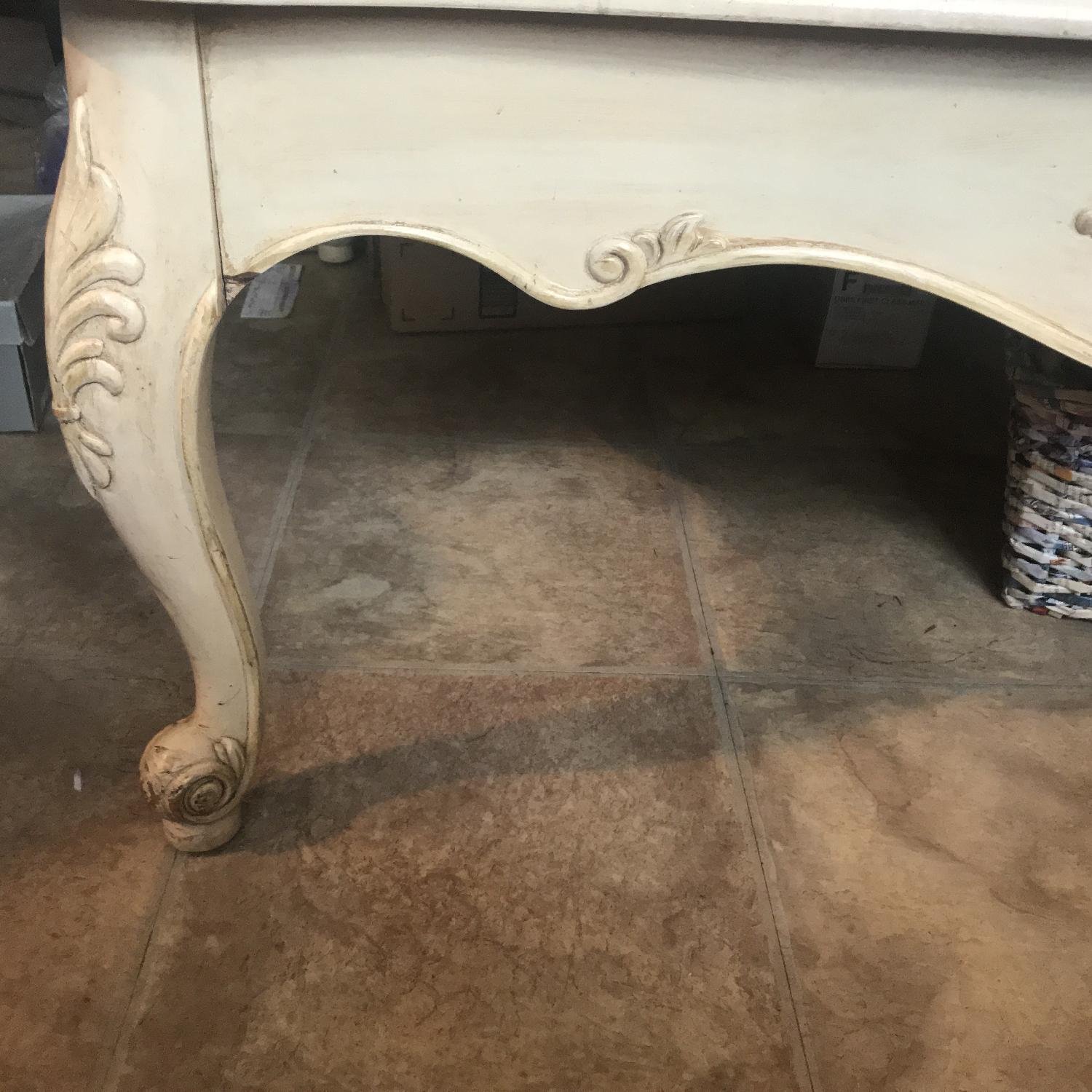 Ethan Allen Ivory Legacy French Country Glass Coffee Table - image-5