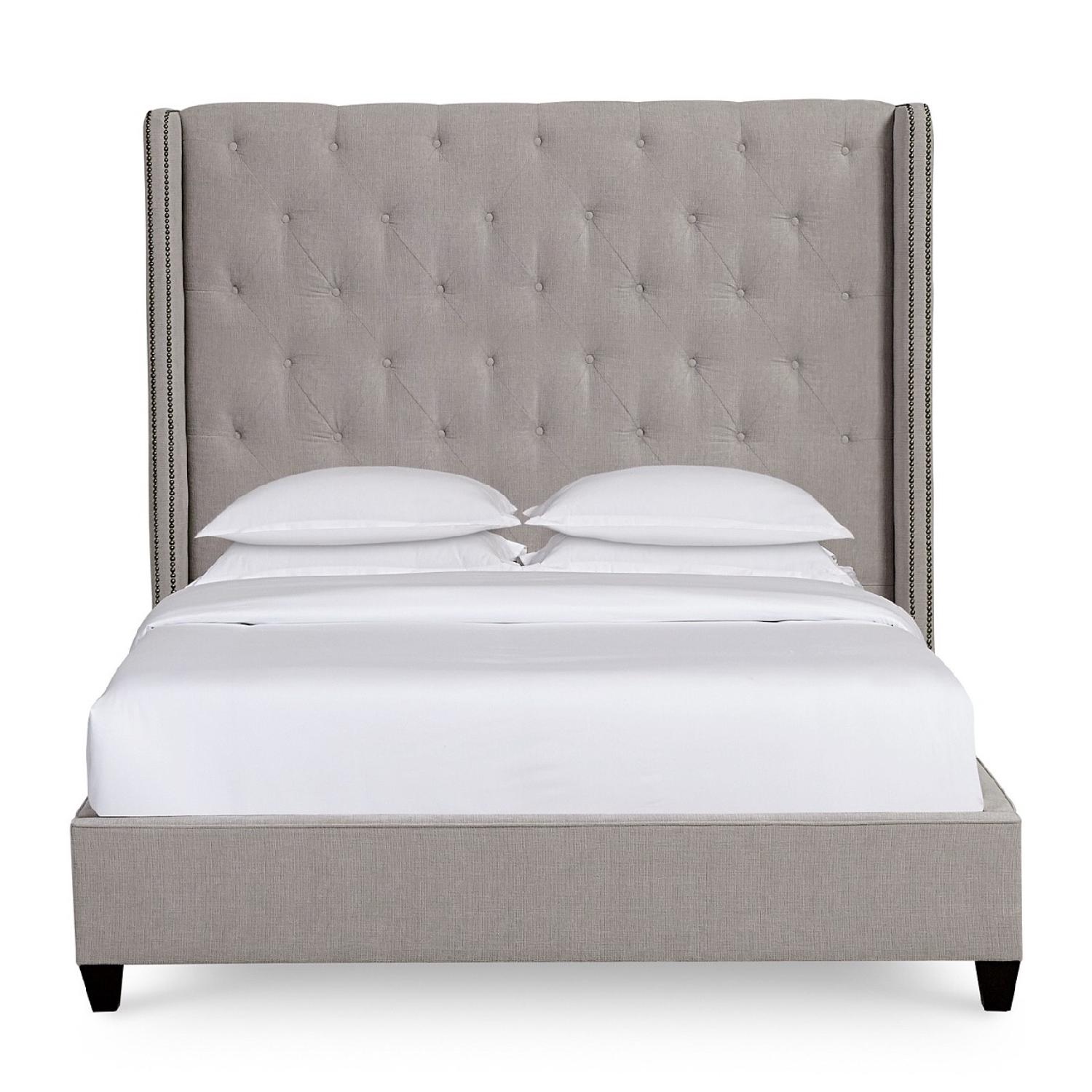 Macy's Queen Upholstered Storage Bed w/ Tufted Headboard AptDeco