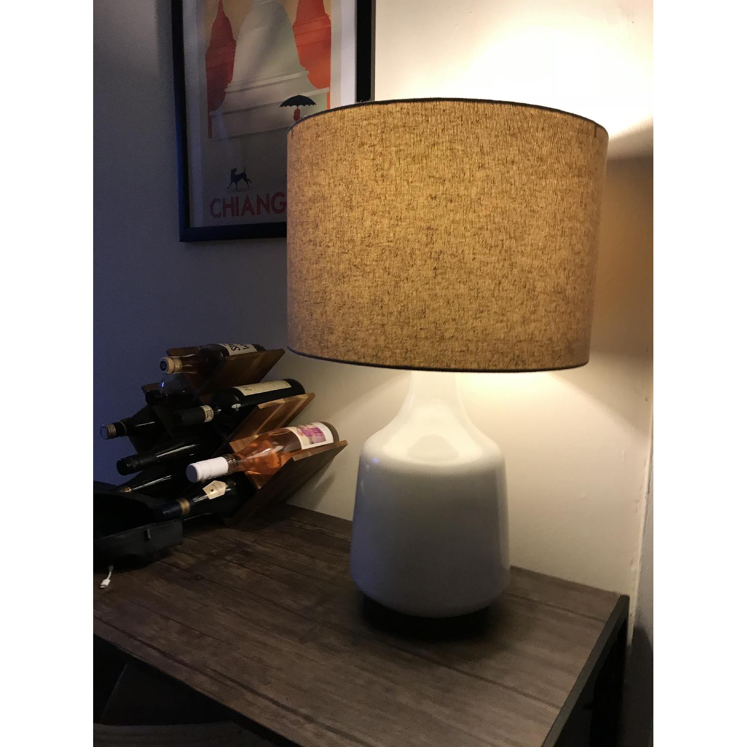 West Elm Morten White Ceramic Table Lamp - image-1