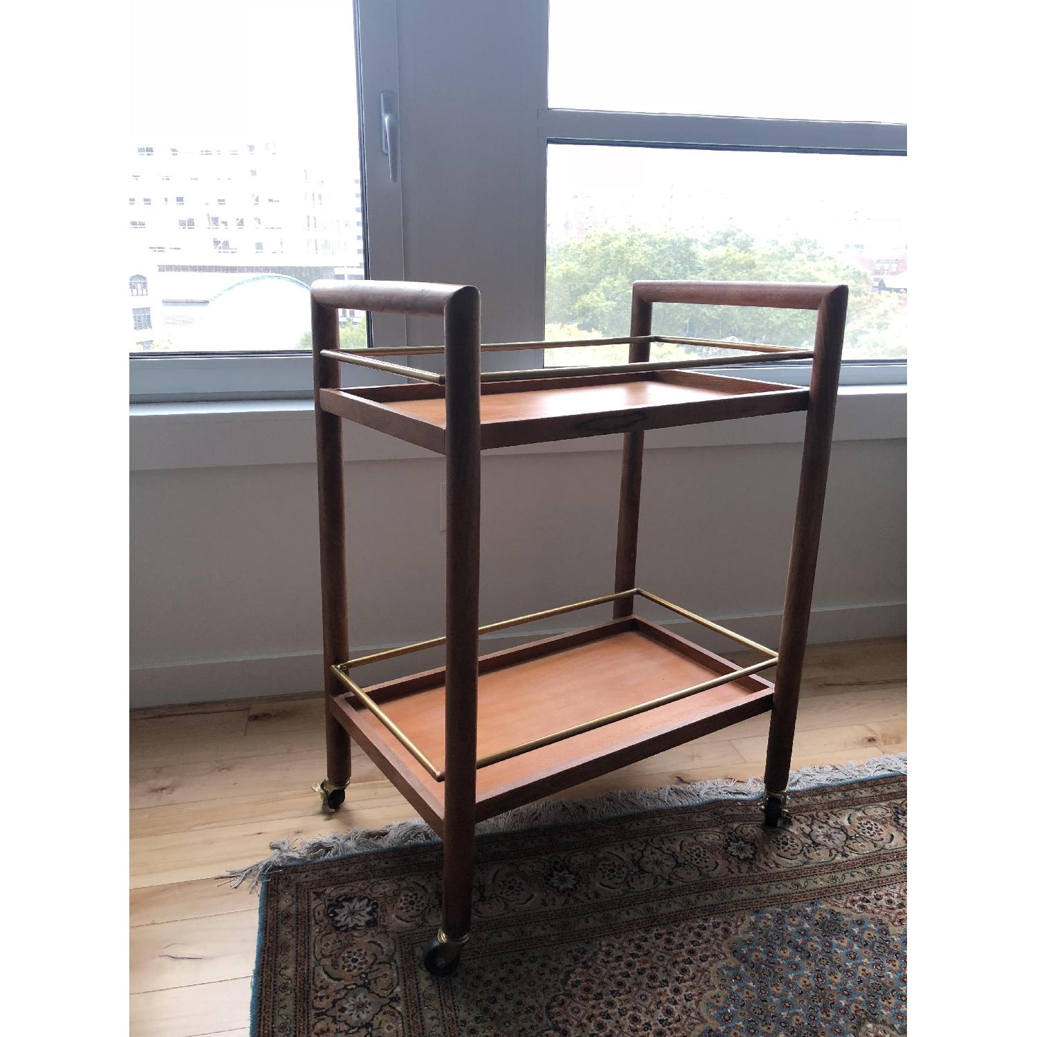Mid Century Style Bar Cart w/ Wheels - image-1