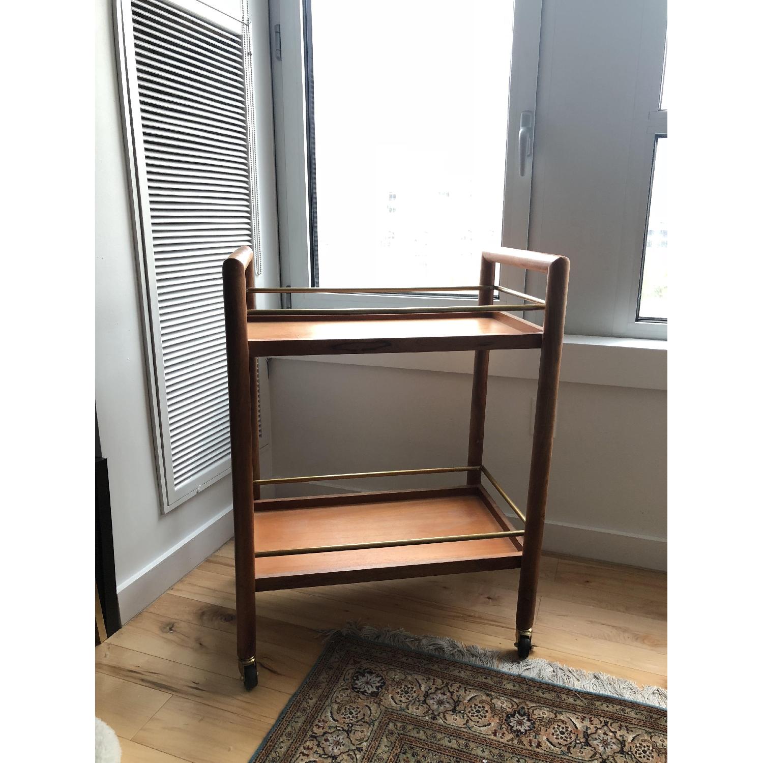 Mid Century Style Bar Cart w/ Wheels - image-2