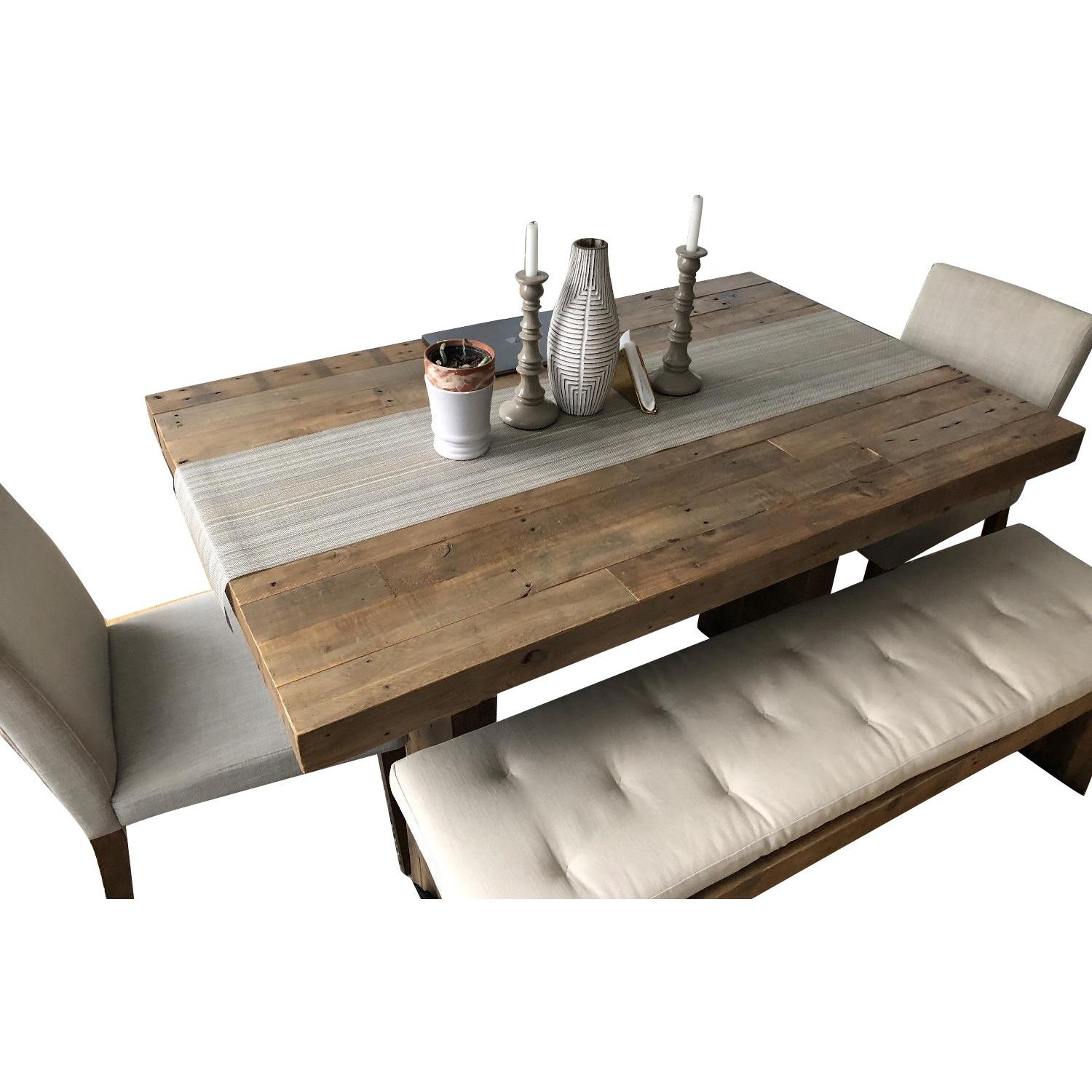 West Elm Emmerson Dining Table w/ 2 Benches & Cushions - image-0