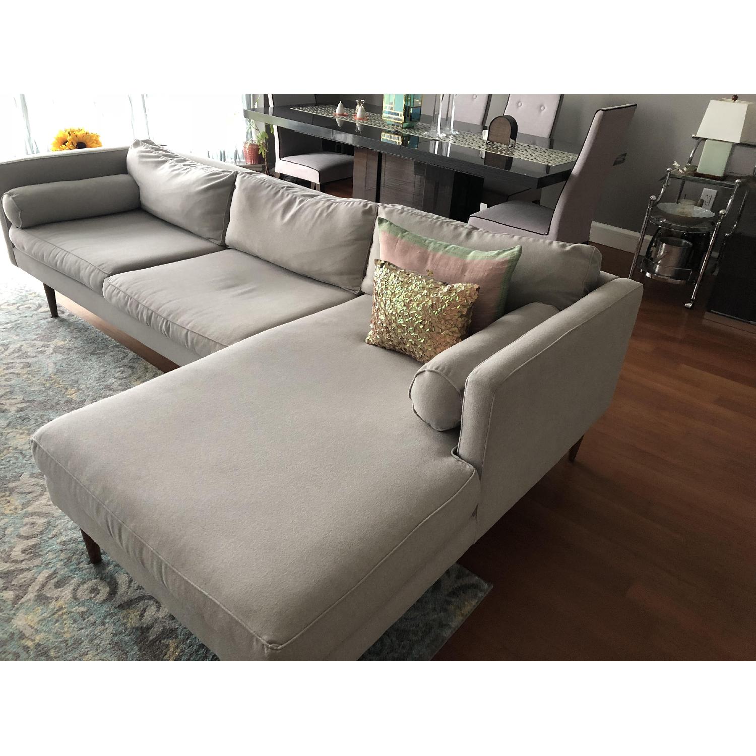 West Elm Monroe MidCentury 2Piece Chaise Sectional Sofa AptDeco