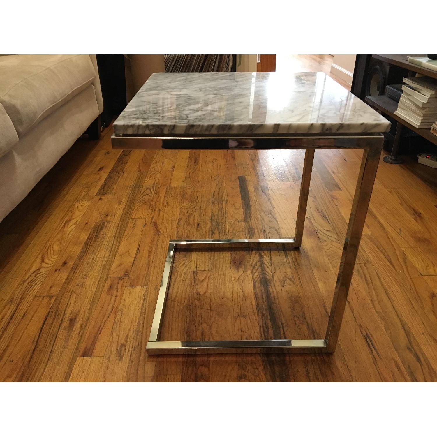 CB2 Smart Marble Top C Side Table - image-2