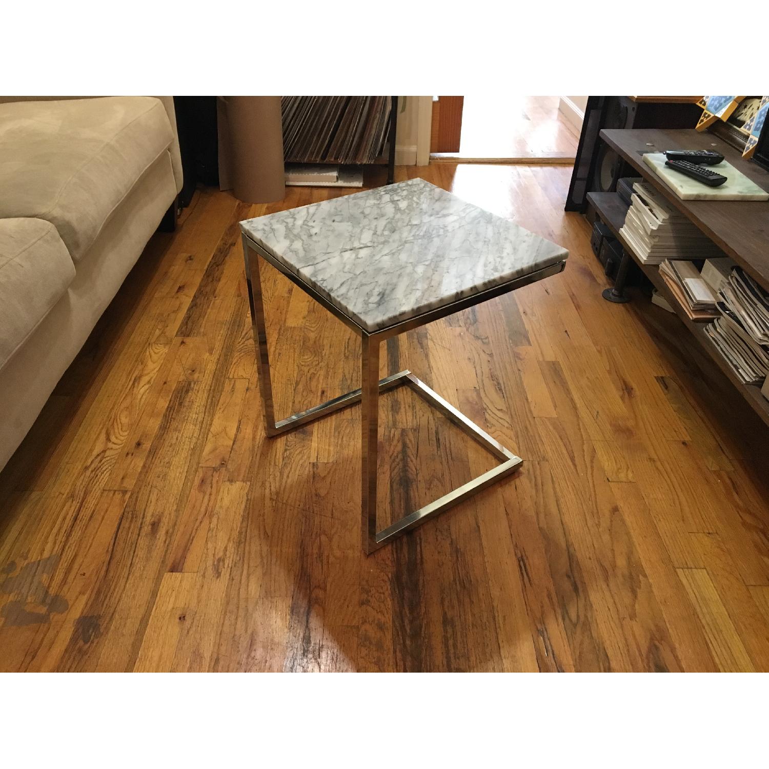 CB2 Smart Marble Top C Side Table - image-3