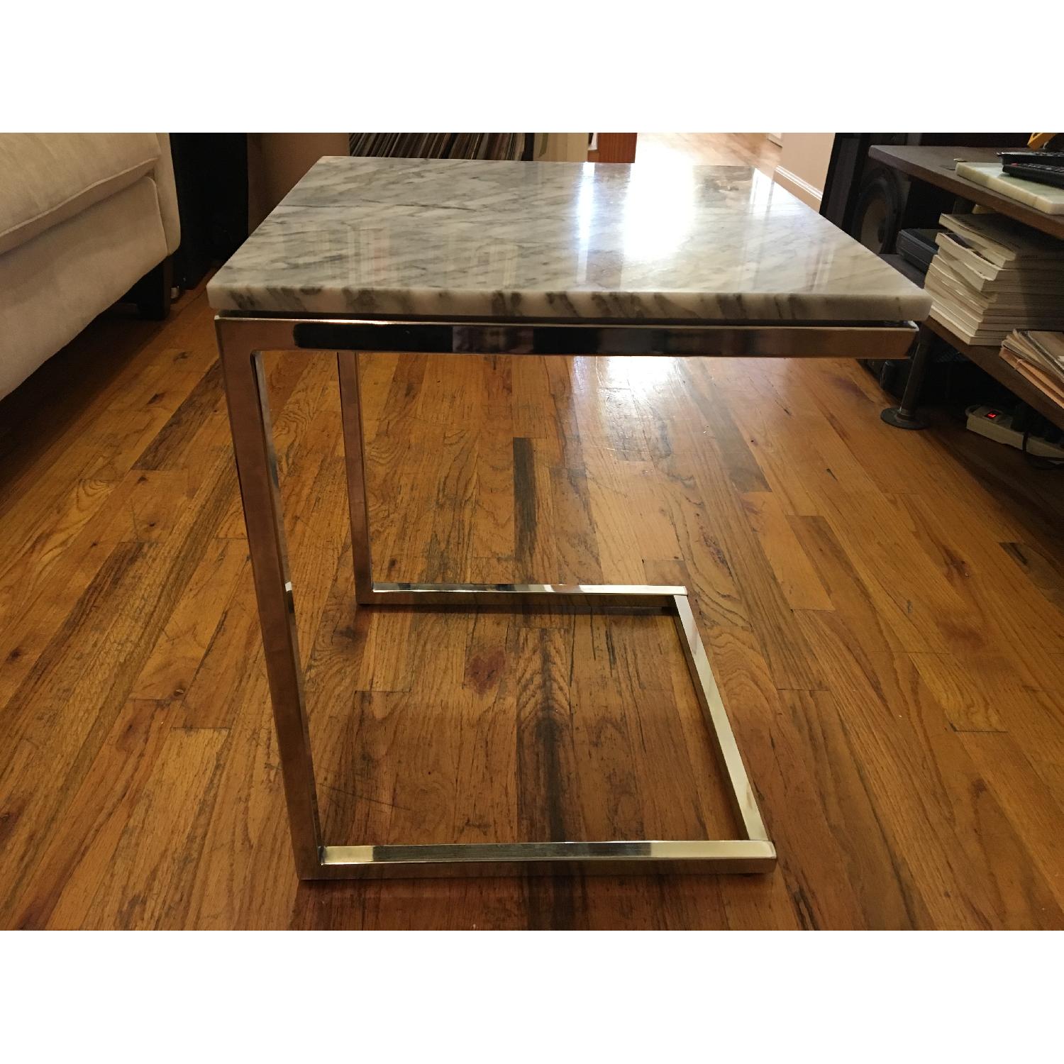 CB2 Smart Marble Top C Side Table - image-4