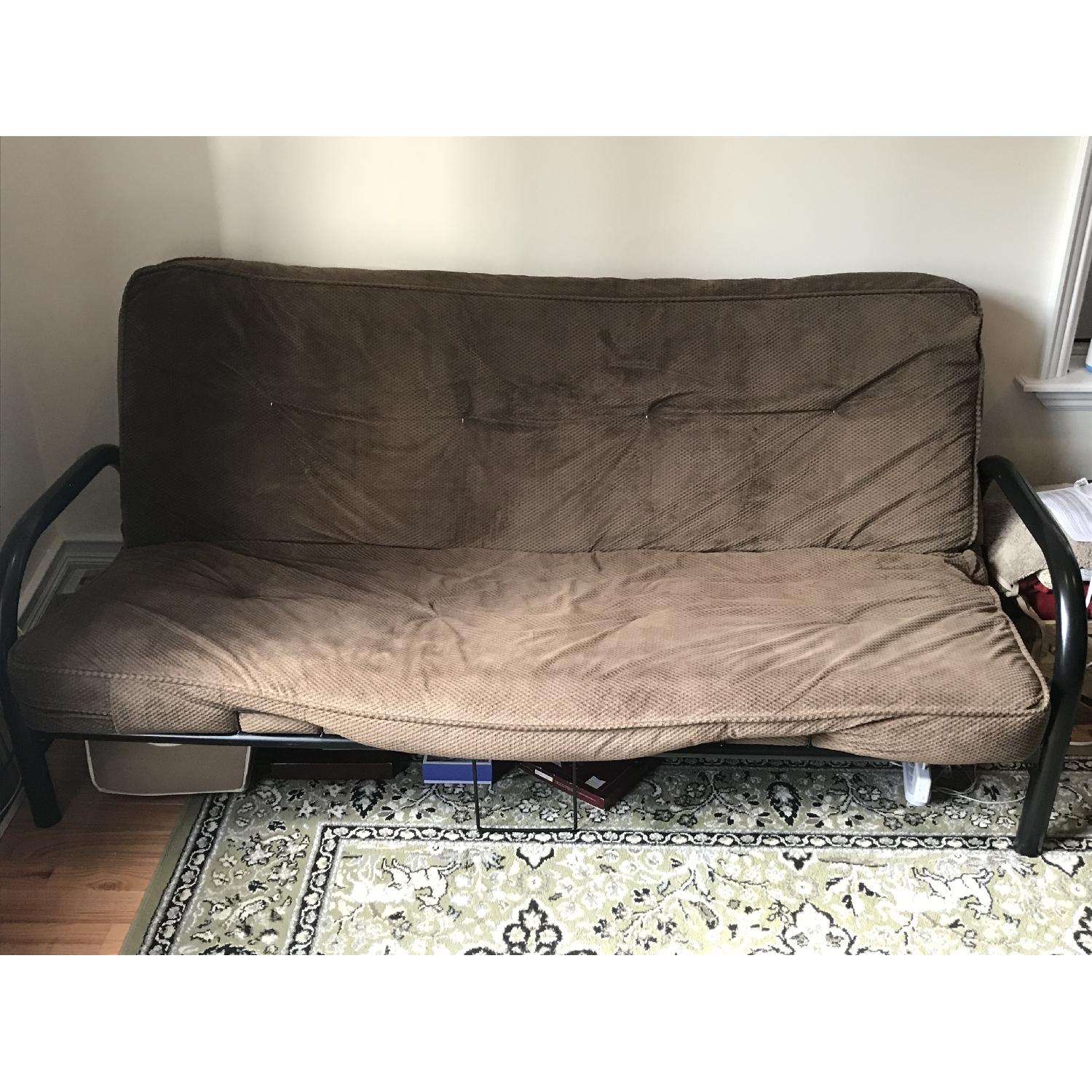 Brown Full Size Futon - image-1