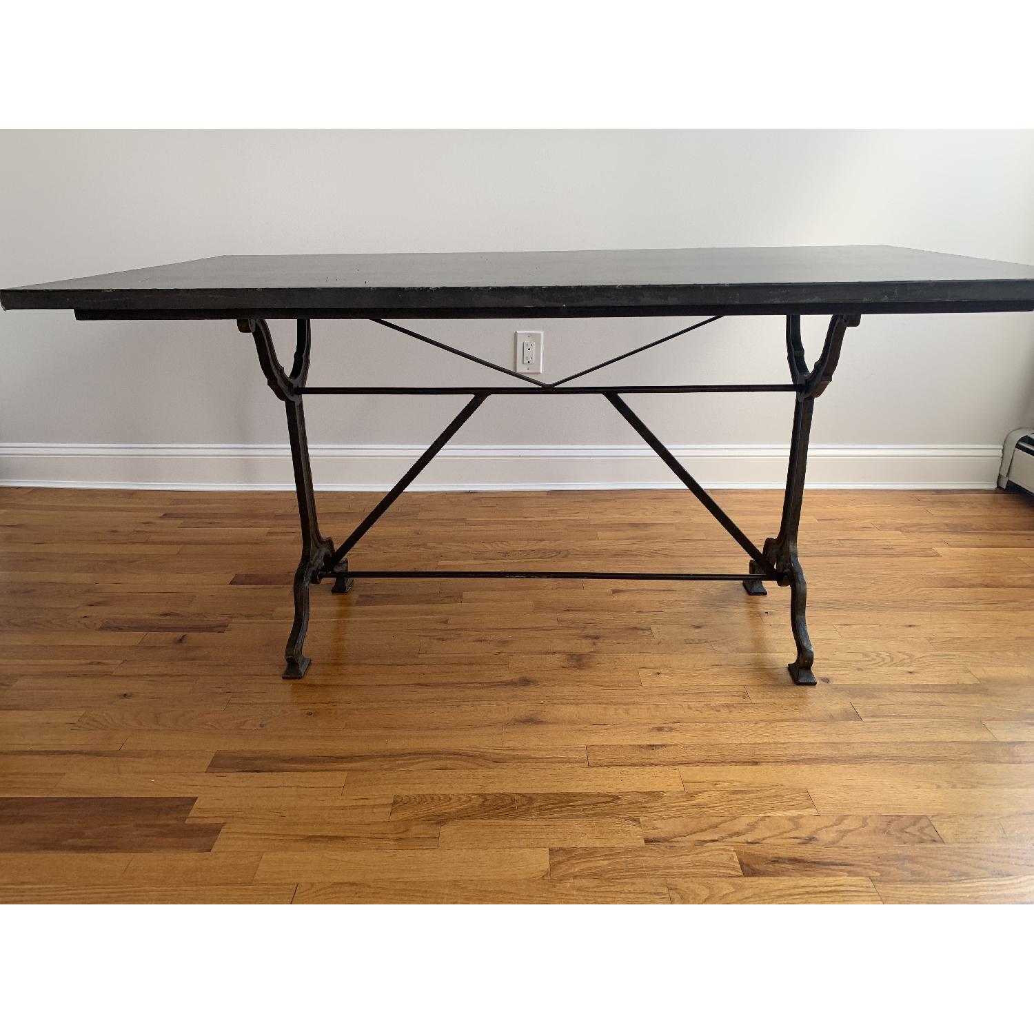 Restoration Hardware Factory Zinc & Cast Iron Dining Table - image-2