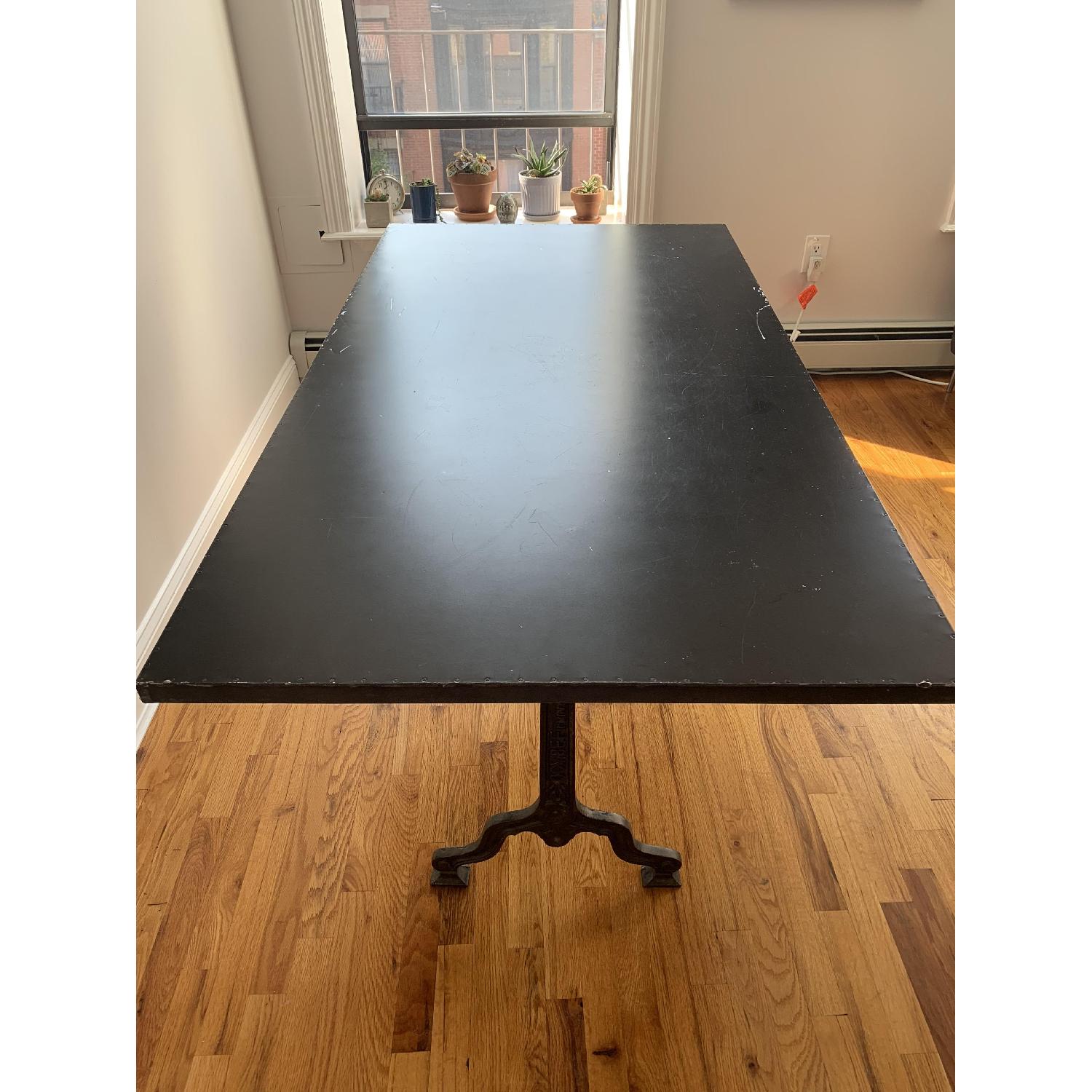 Restoration Hardware Factory Zinc & Cast Iron Dining Table - image-3