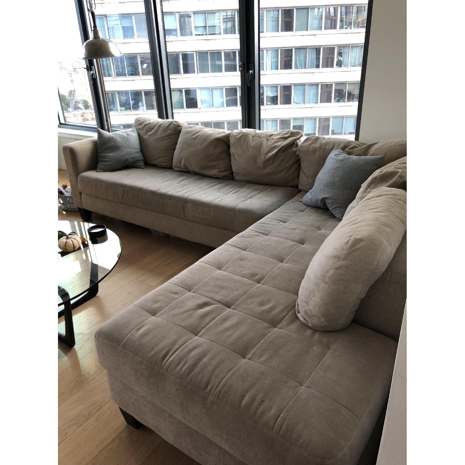 Macy's OffWhite Tufted Sectional 2Piece Sofa AptDeco