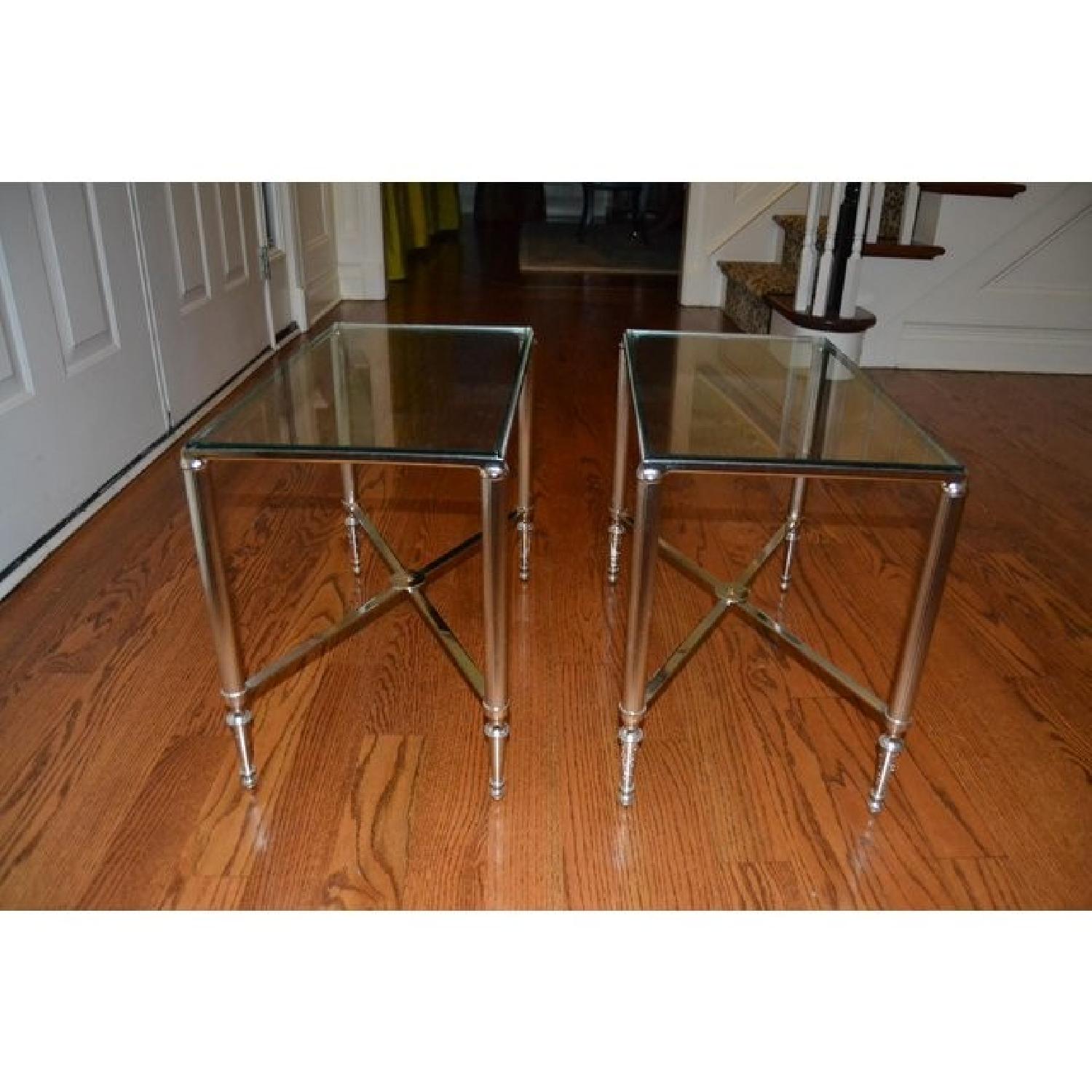 Williams Sonoma Glass End Tables - image-7